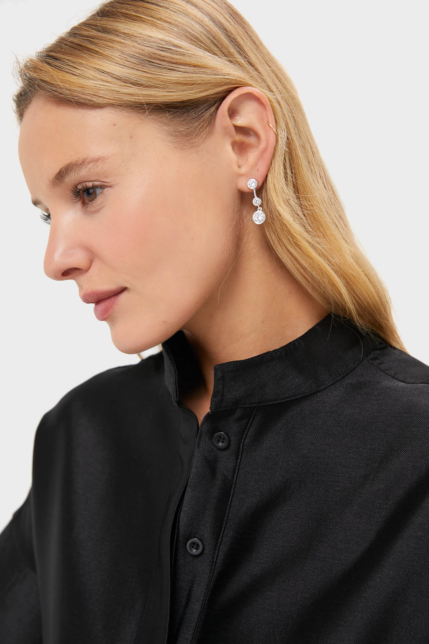 Silver Bezel Jolie Earrings-Beilave