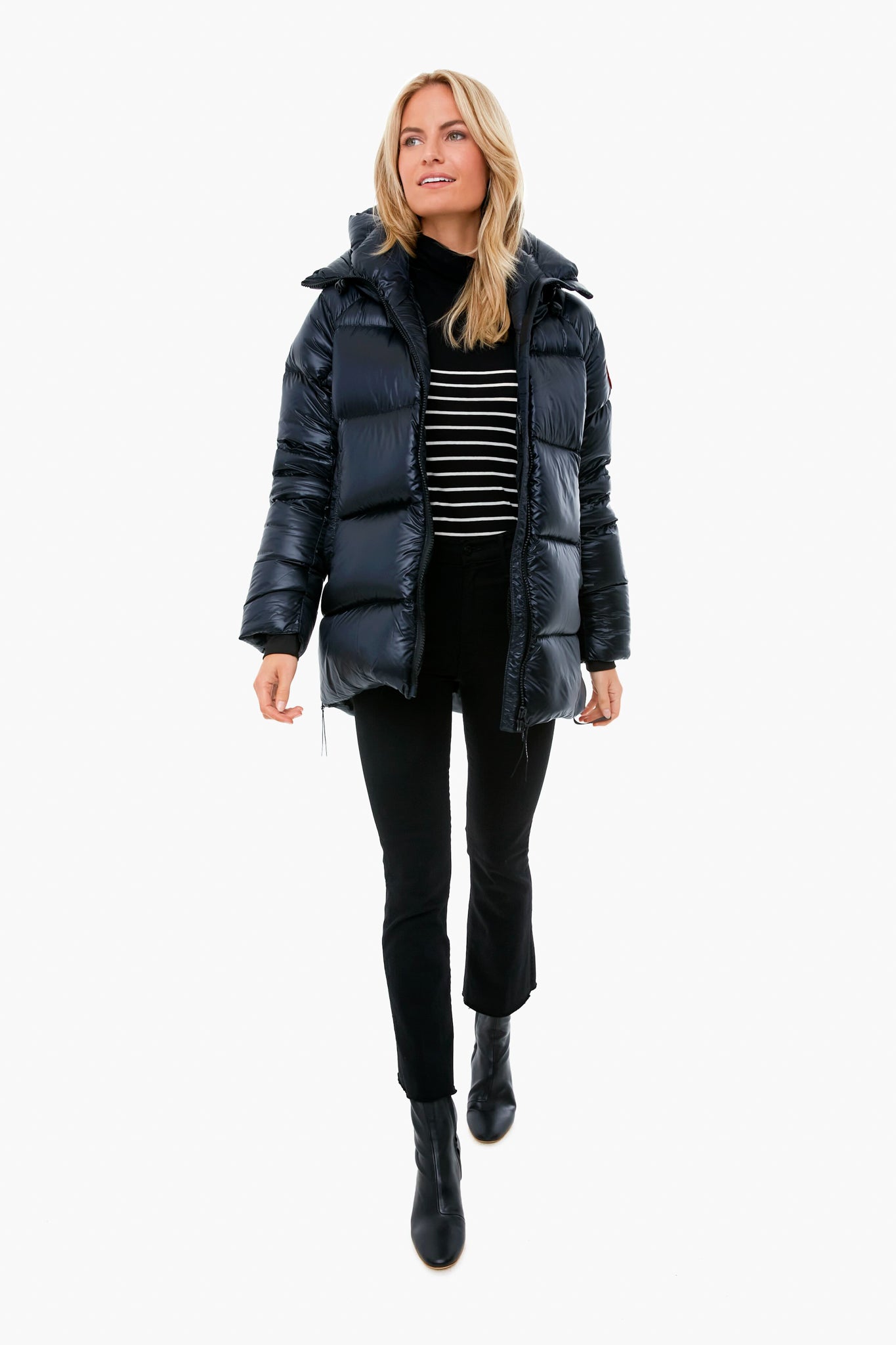 The Black Striped Tissue Turtleneck-Beilave