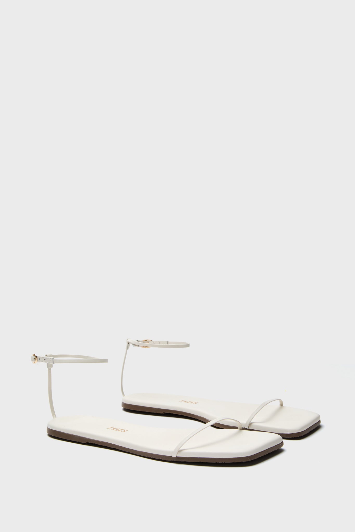 Cream Square Toe Twiggy Sandals-Beilave