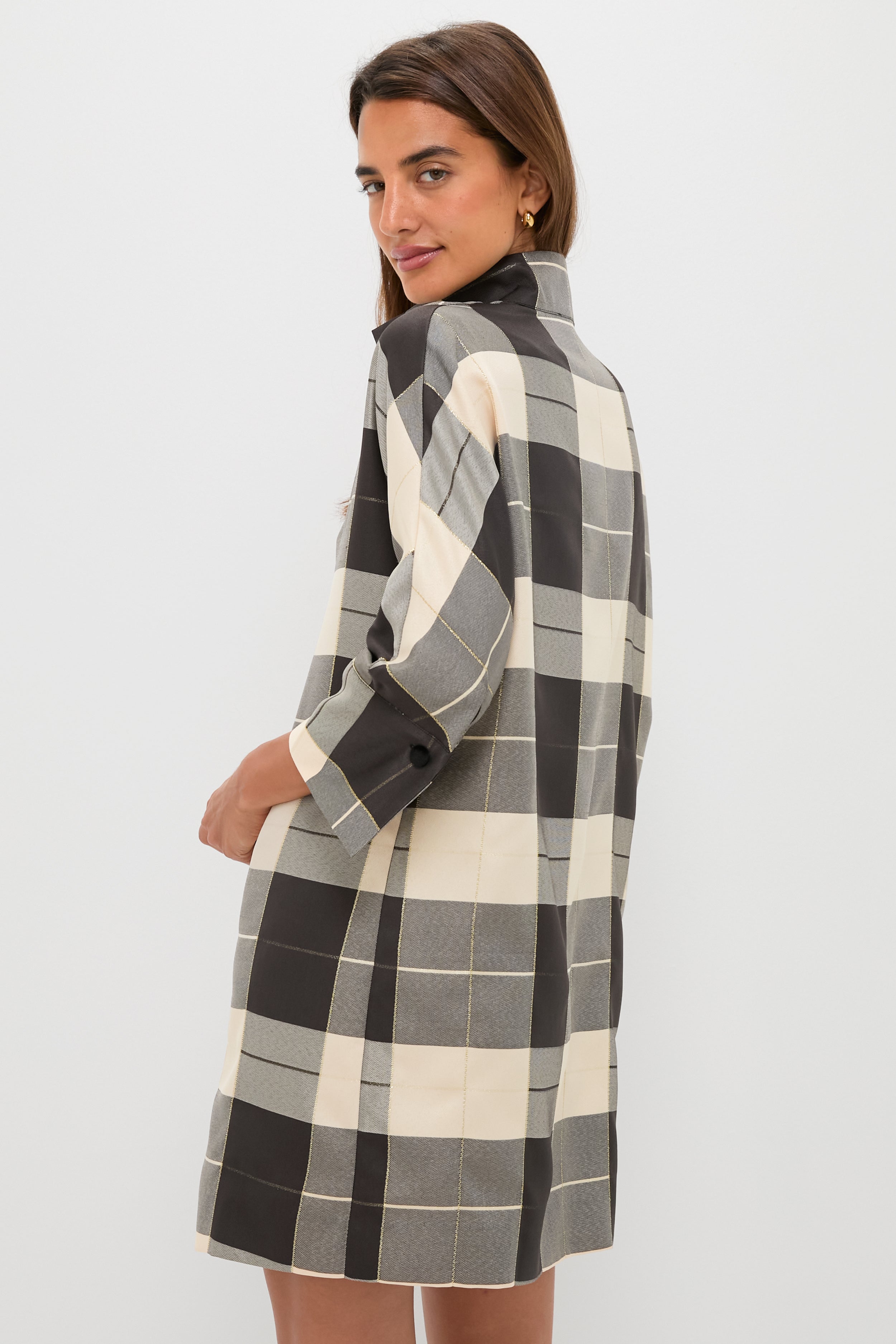 Champagne Problems Plaid Willow Dress-Beilave
