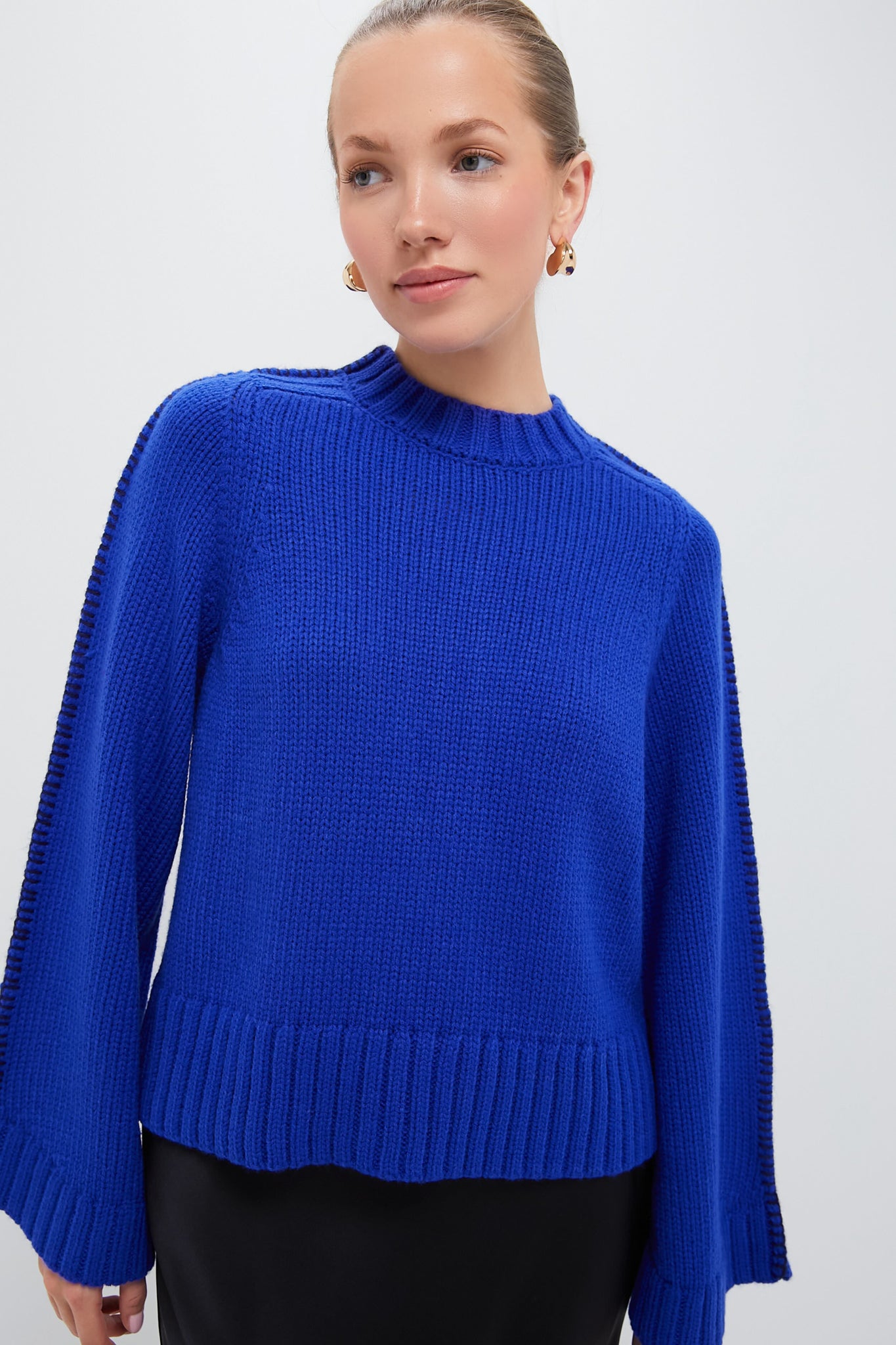 Sapphire Bell-Sleeve Butler Sweater-Beilave