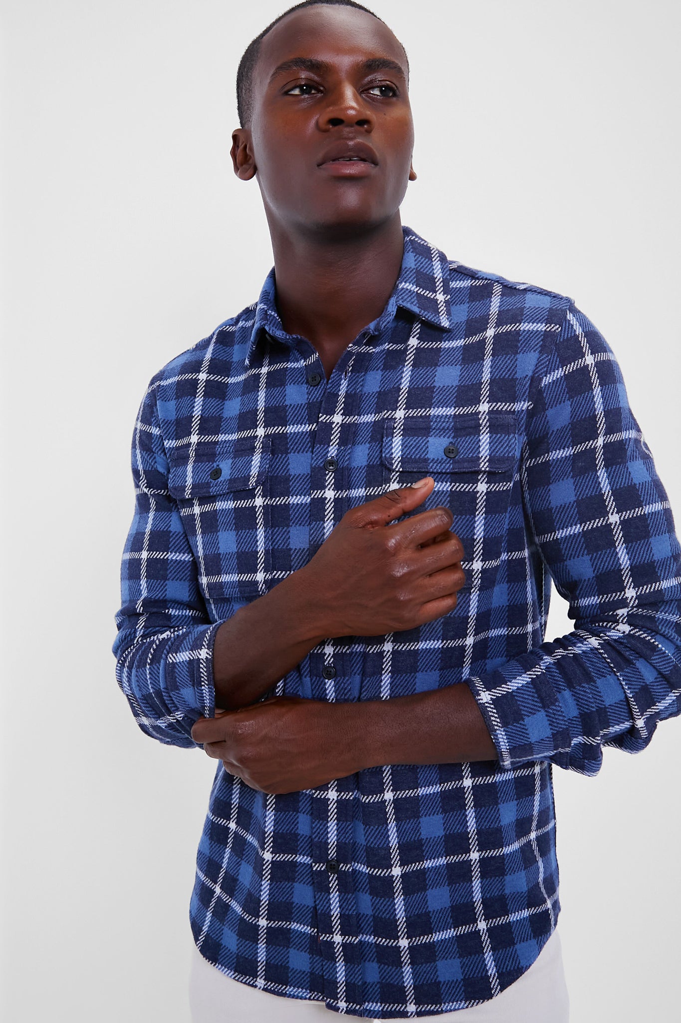 Blue Winds Plaid Legend Sweater Shirt-Beilave