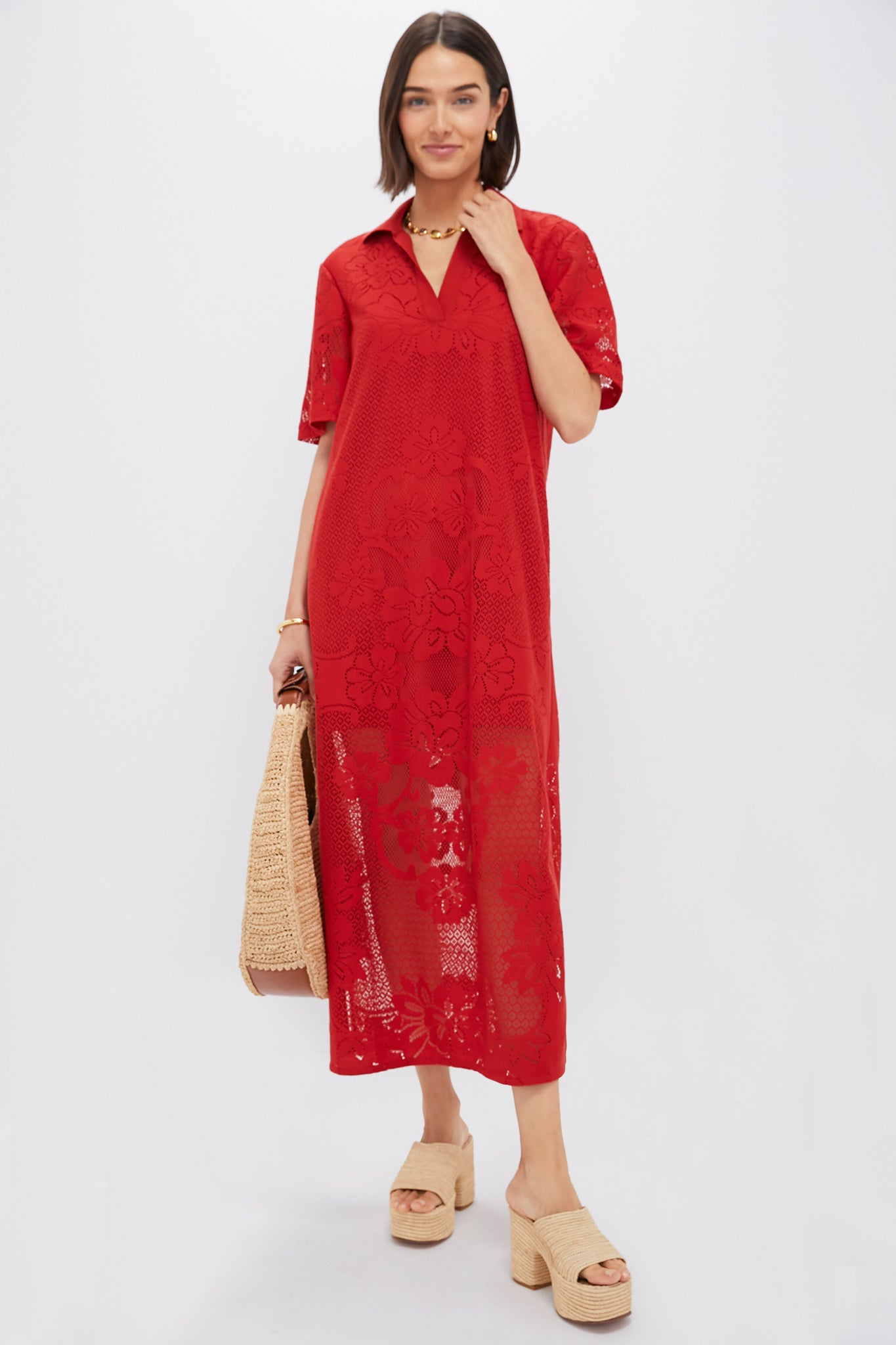 Crimson Lace Marta Dress-Beilave