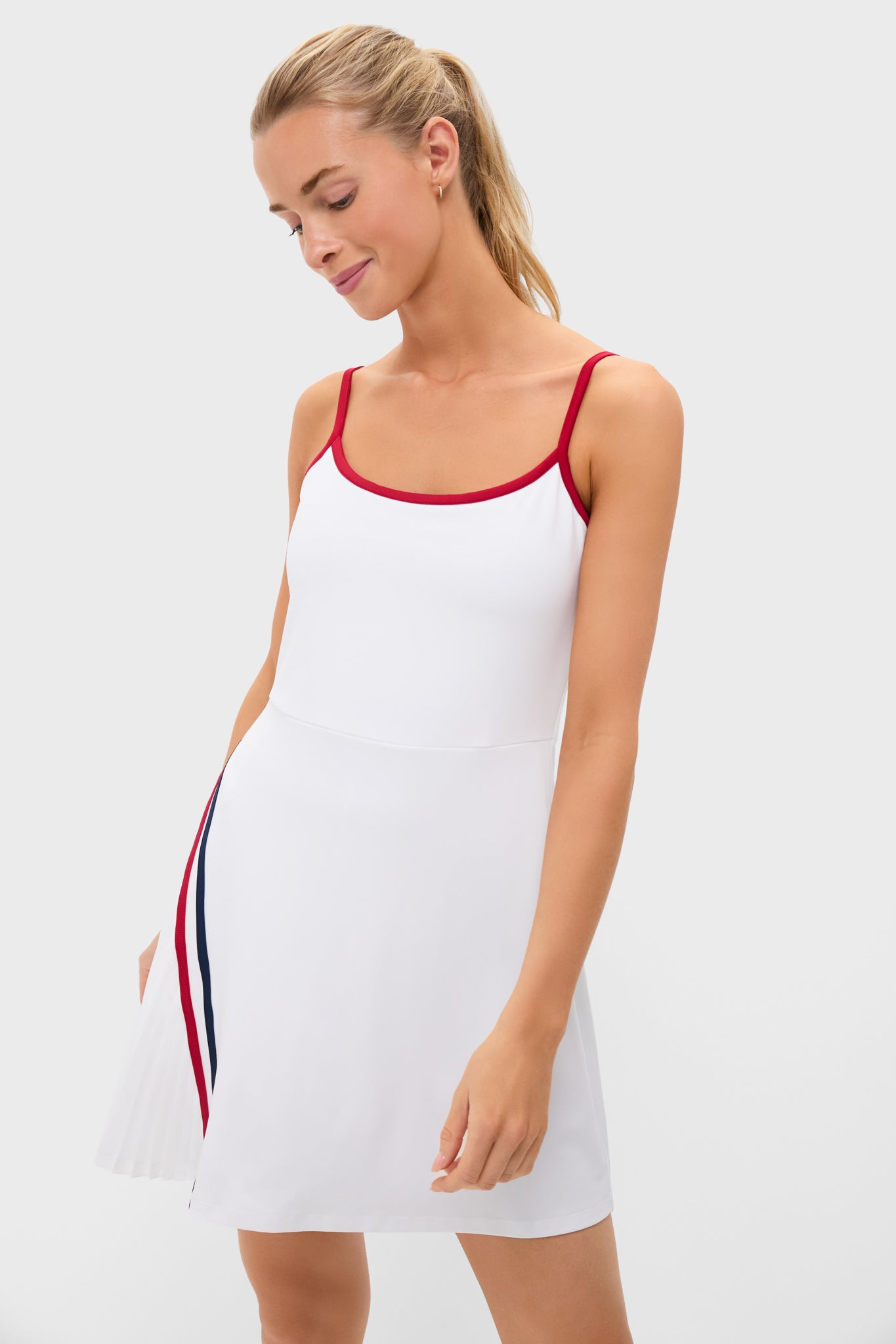 White Performance Jersey Cleo Tennis Tank Dress-Beilave