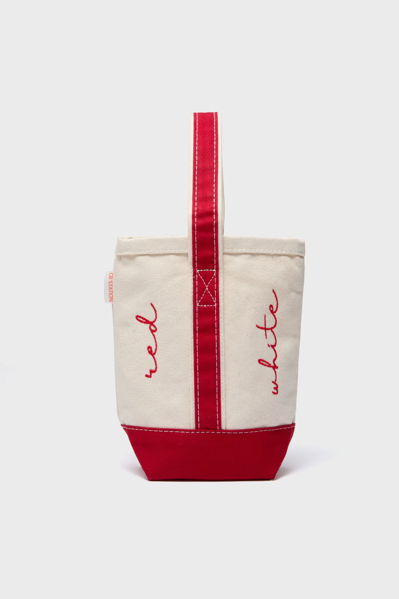 Red Embroidered Wine Tote-Beilave