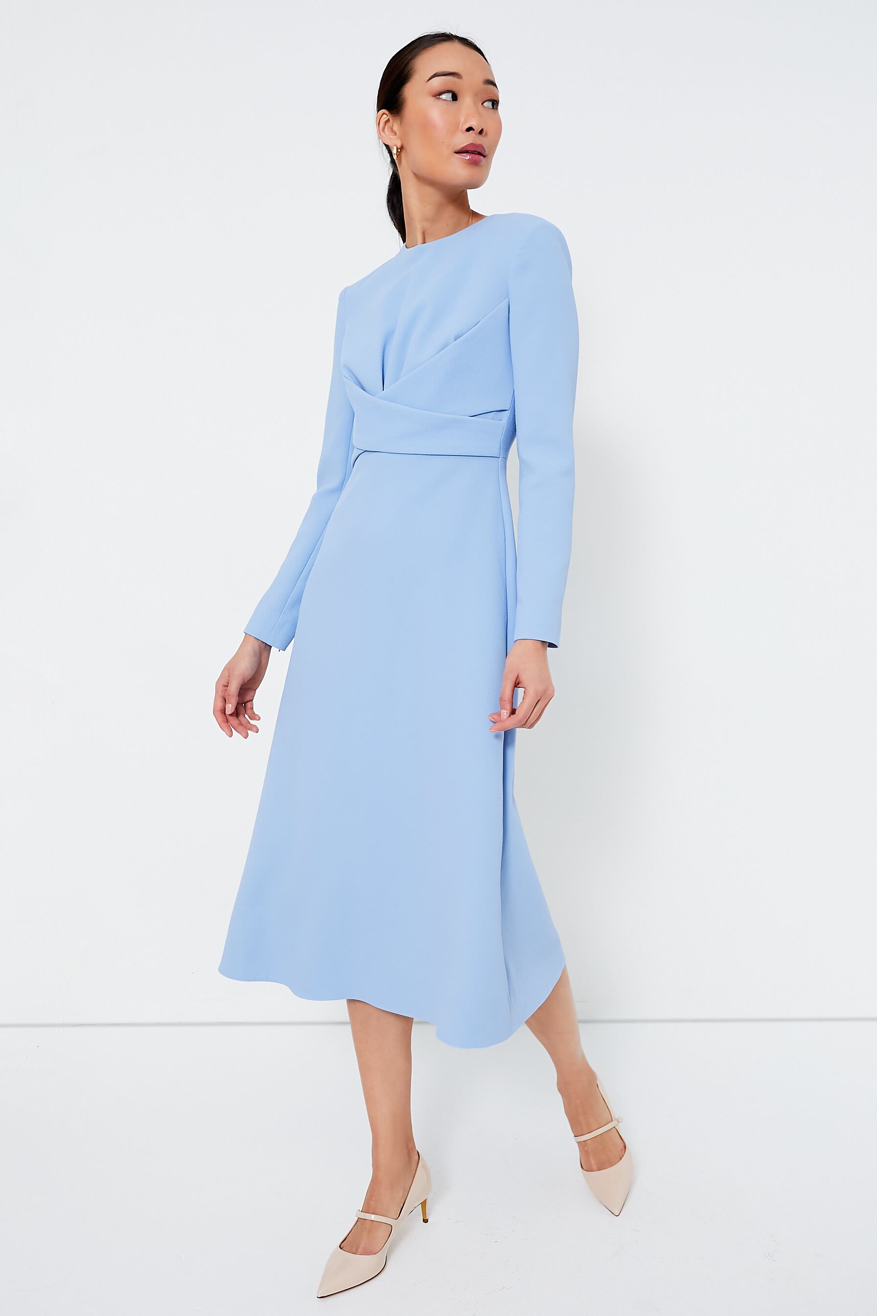 Celeste Blue Elta Double Crepe Dress-Beilave