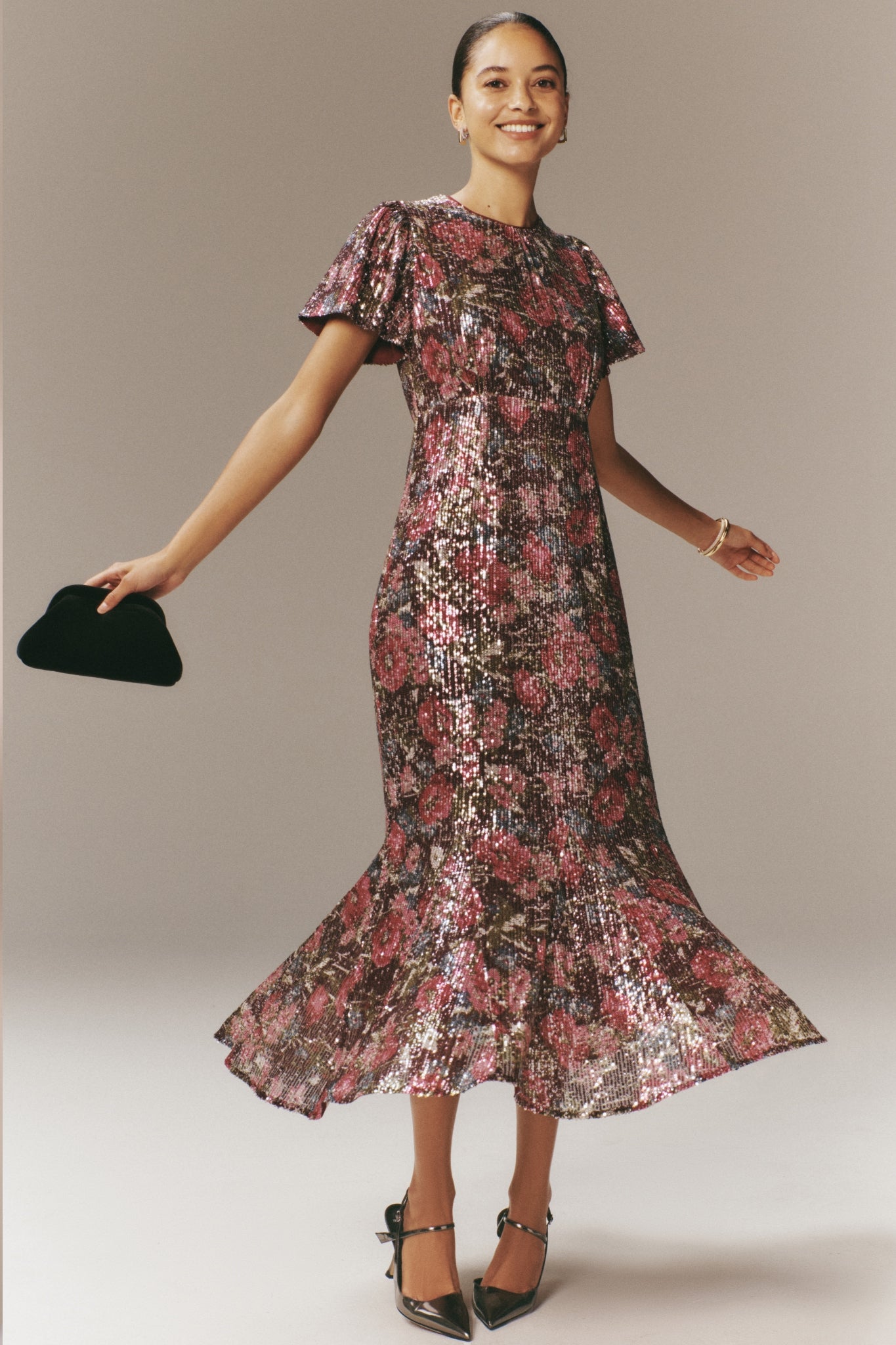 Floral Sequin Elodie Dress-Beilave