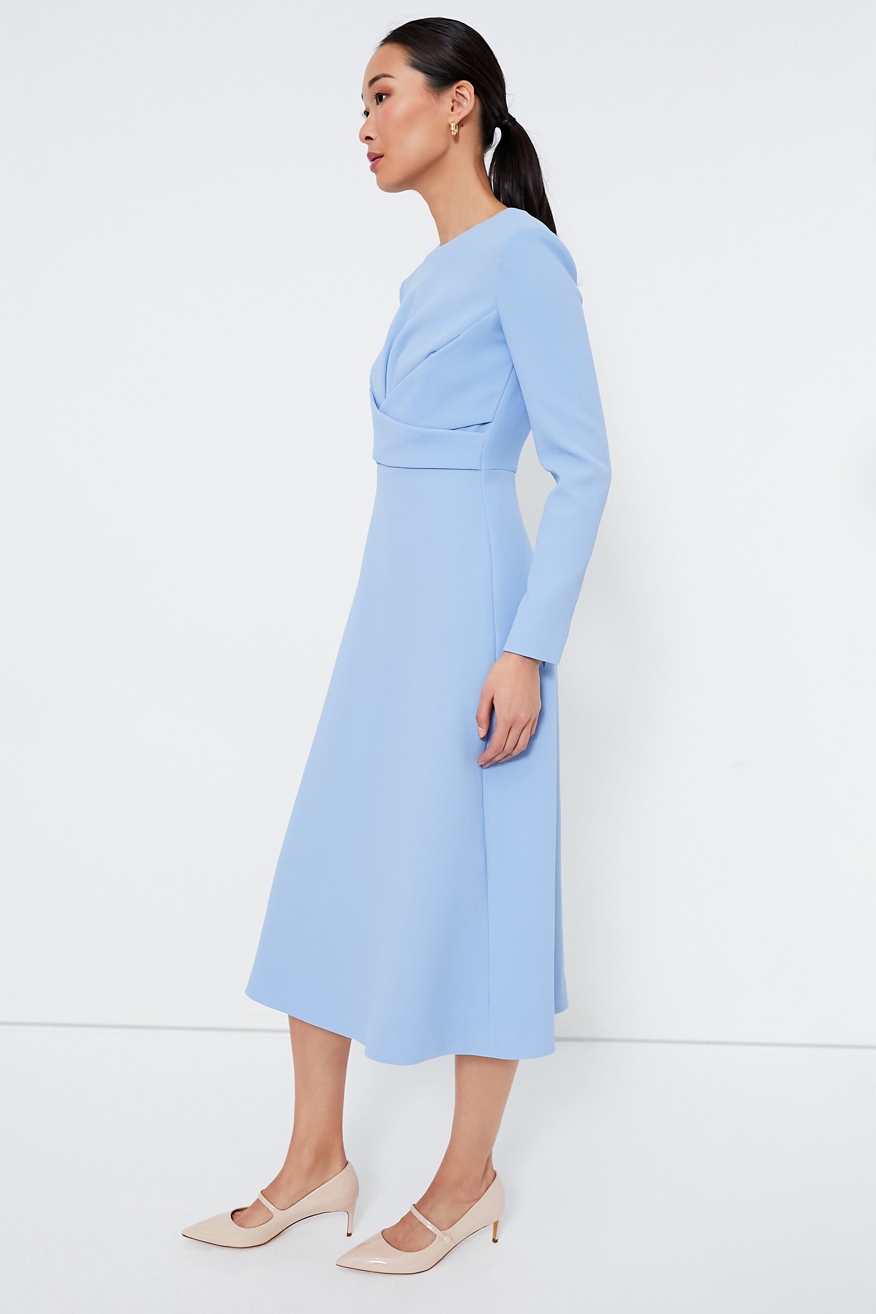 Celeste Blue Elta Double Crepe Dress-Beilave
