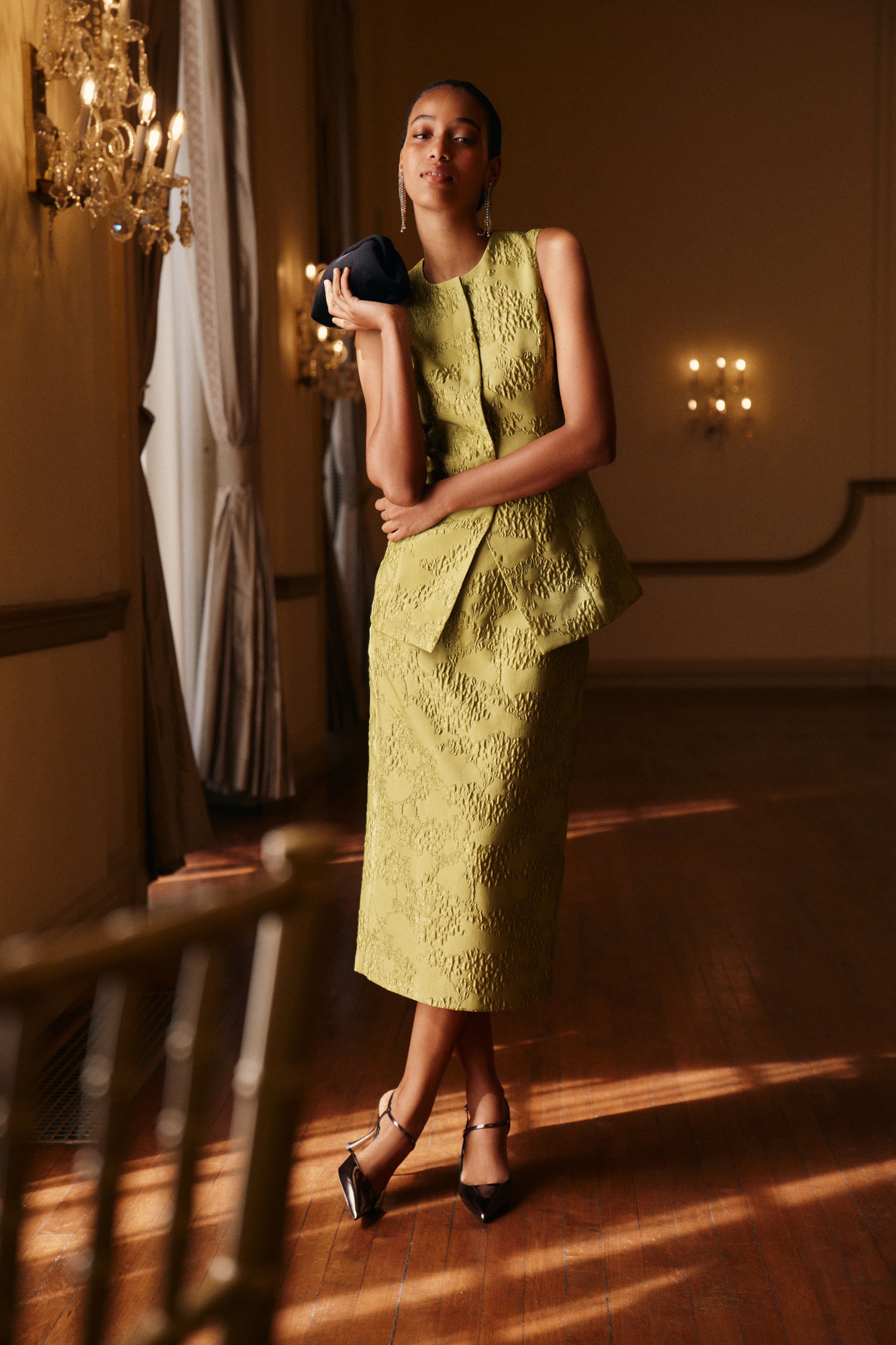 Brocade Metallic Ellington Skirt-Beilave