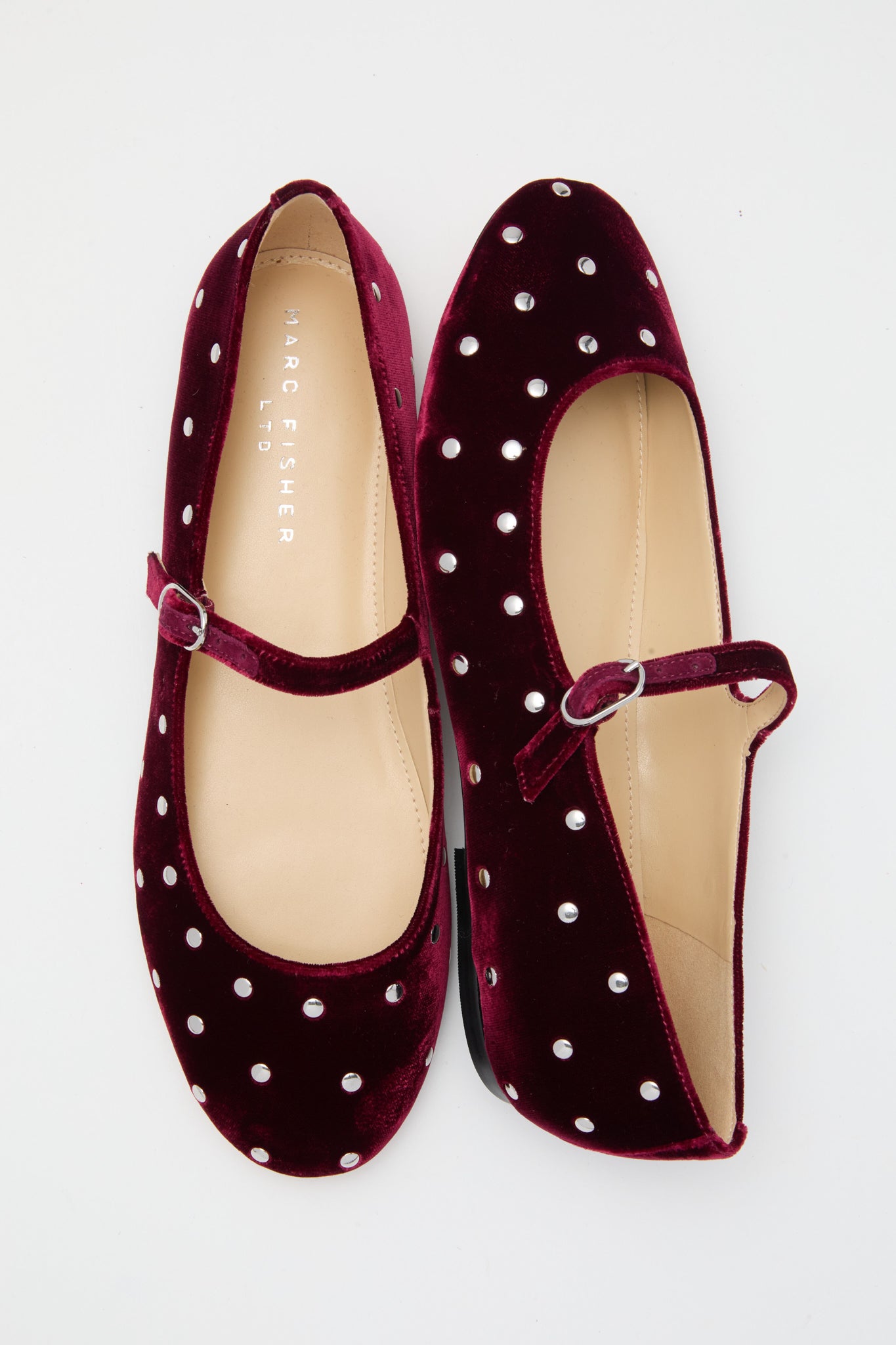 Dark Red Elizza Flats-Beilave