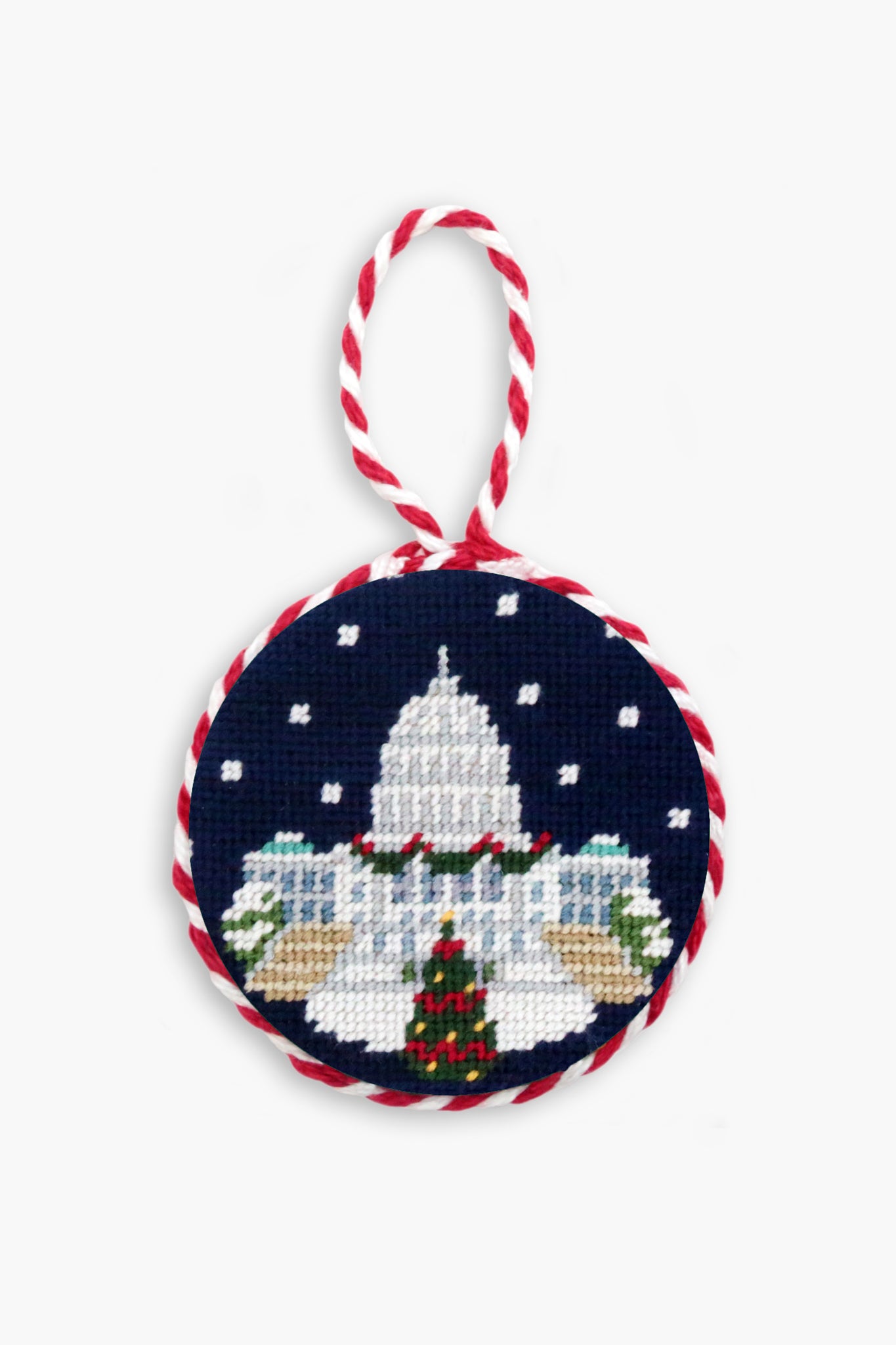 Snowy Capitol Needlepoint Ornament-Beilave