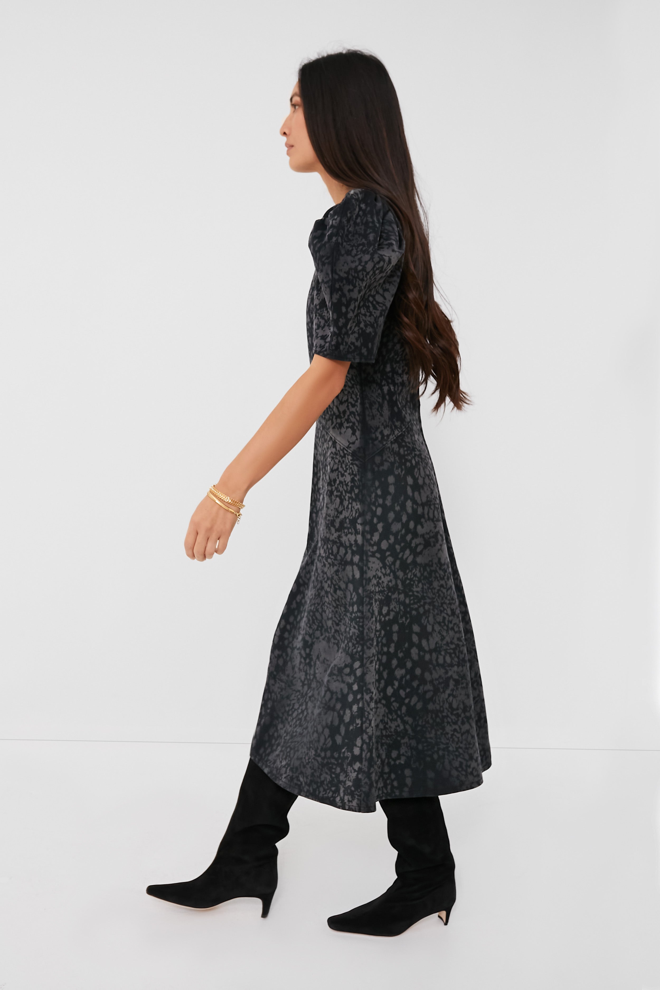 Charcoal Harlow Midi Dress-Beilave