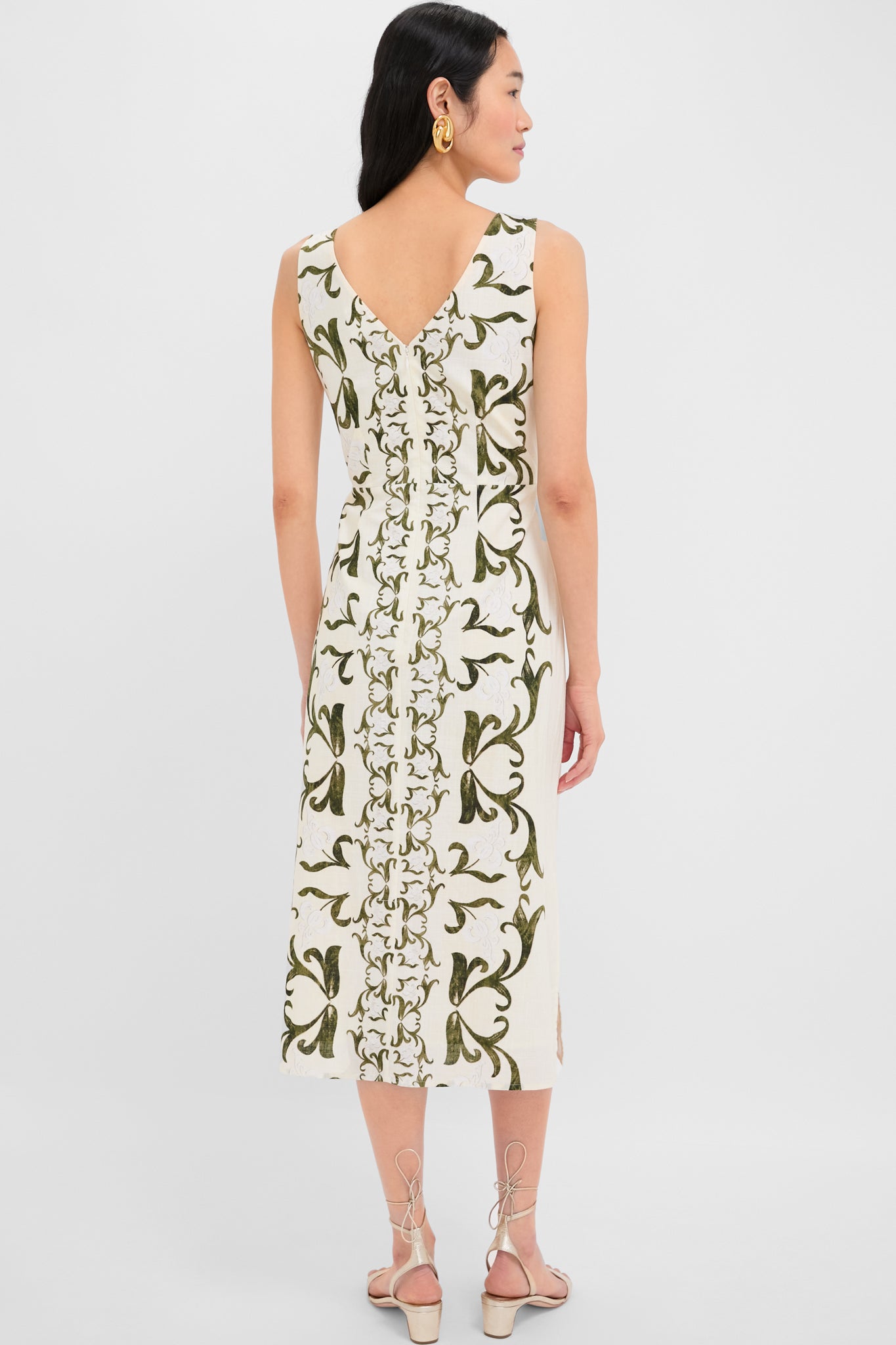 Green Detail Asher Midi Dress-Beilave