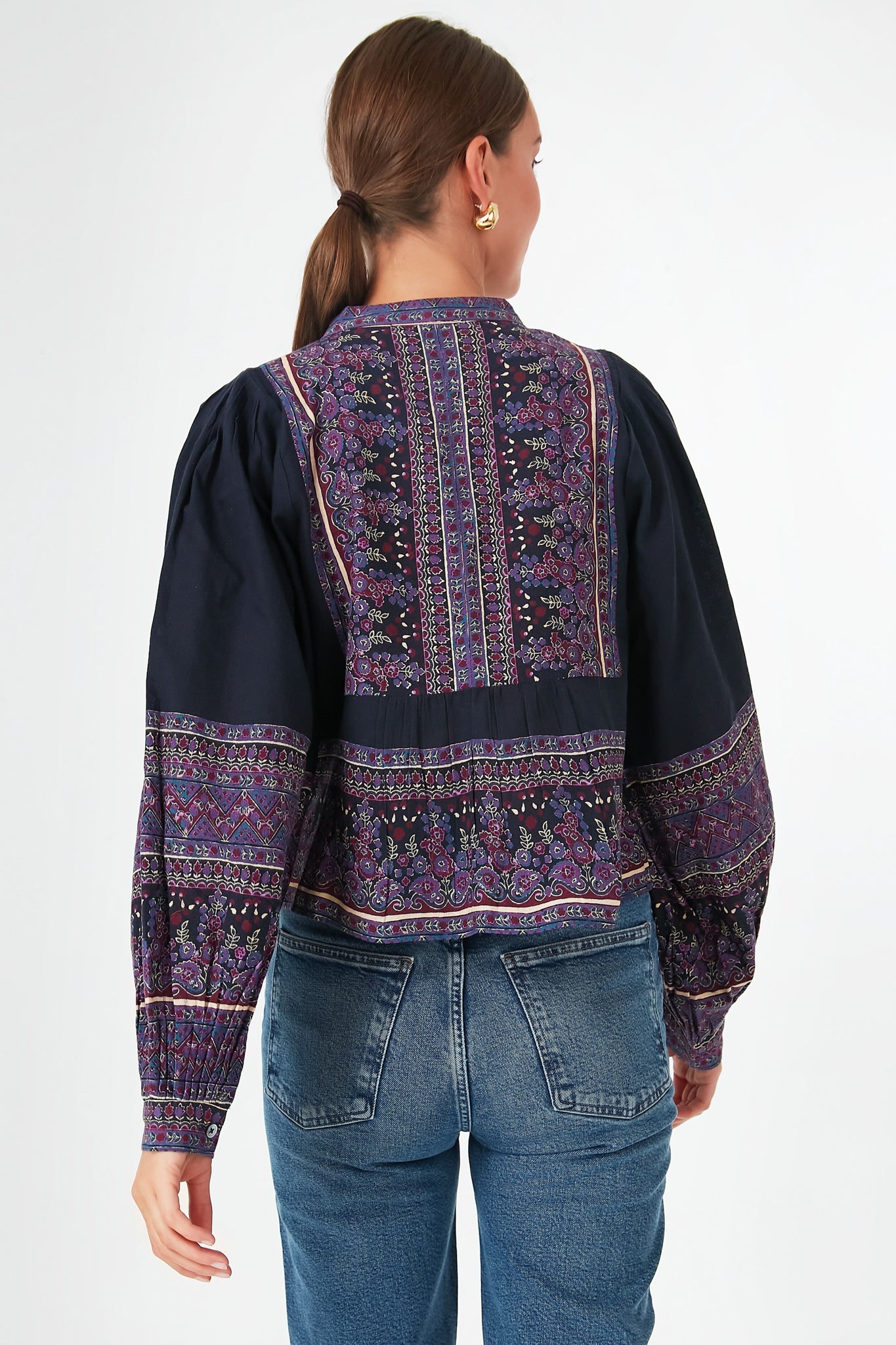 Iris Adella Print Long Sleeve Top-Beilave