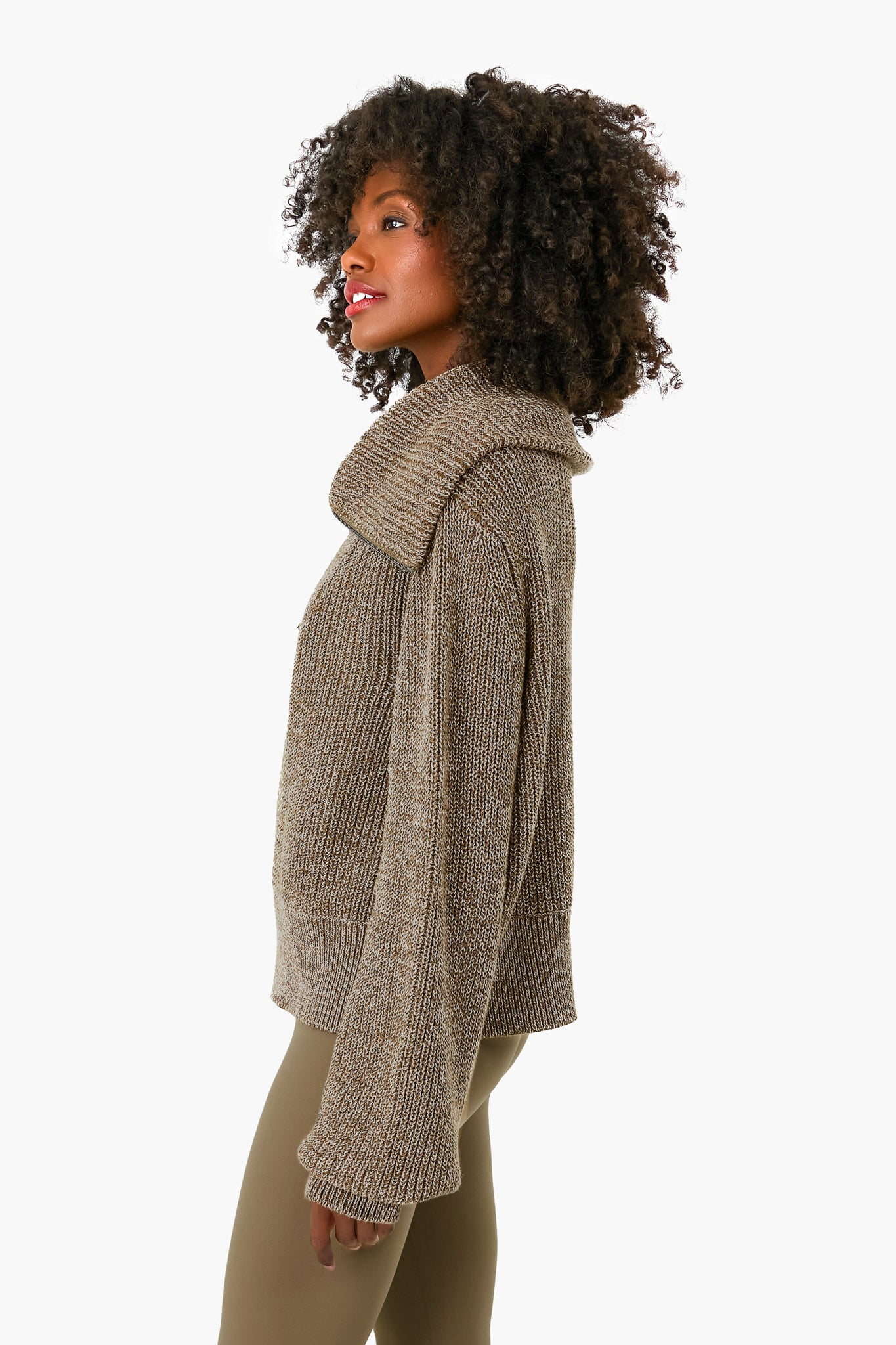 Dark Olive Speckle Mentone Half Zip-Beilave