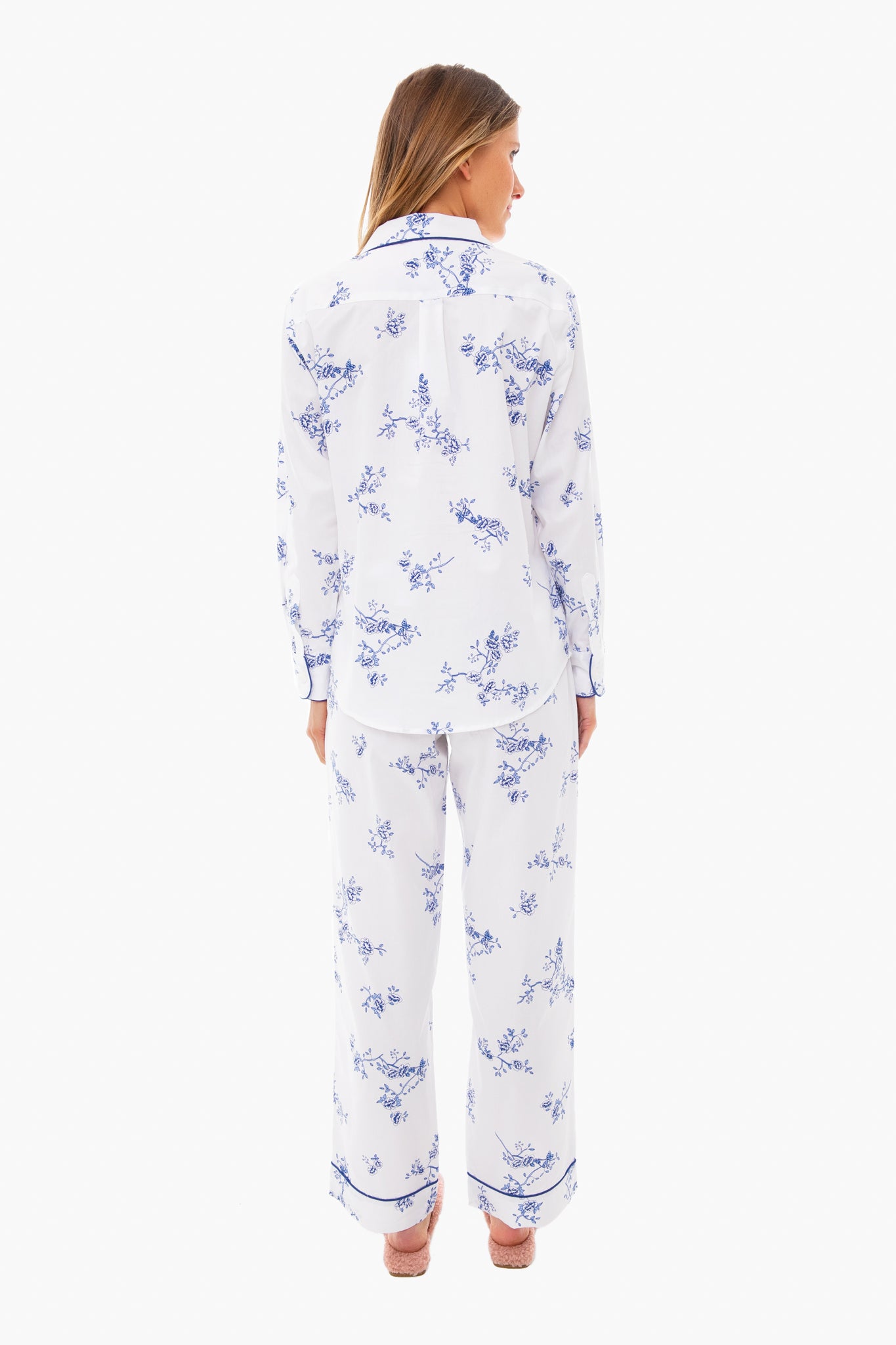 Indigo Floral Pajama Set-Beilave