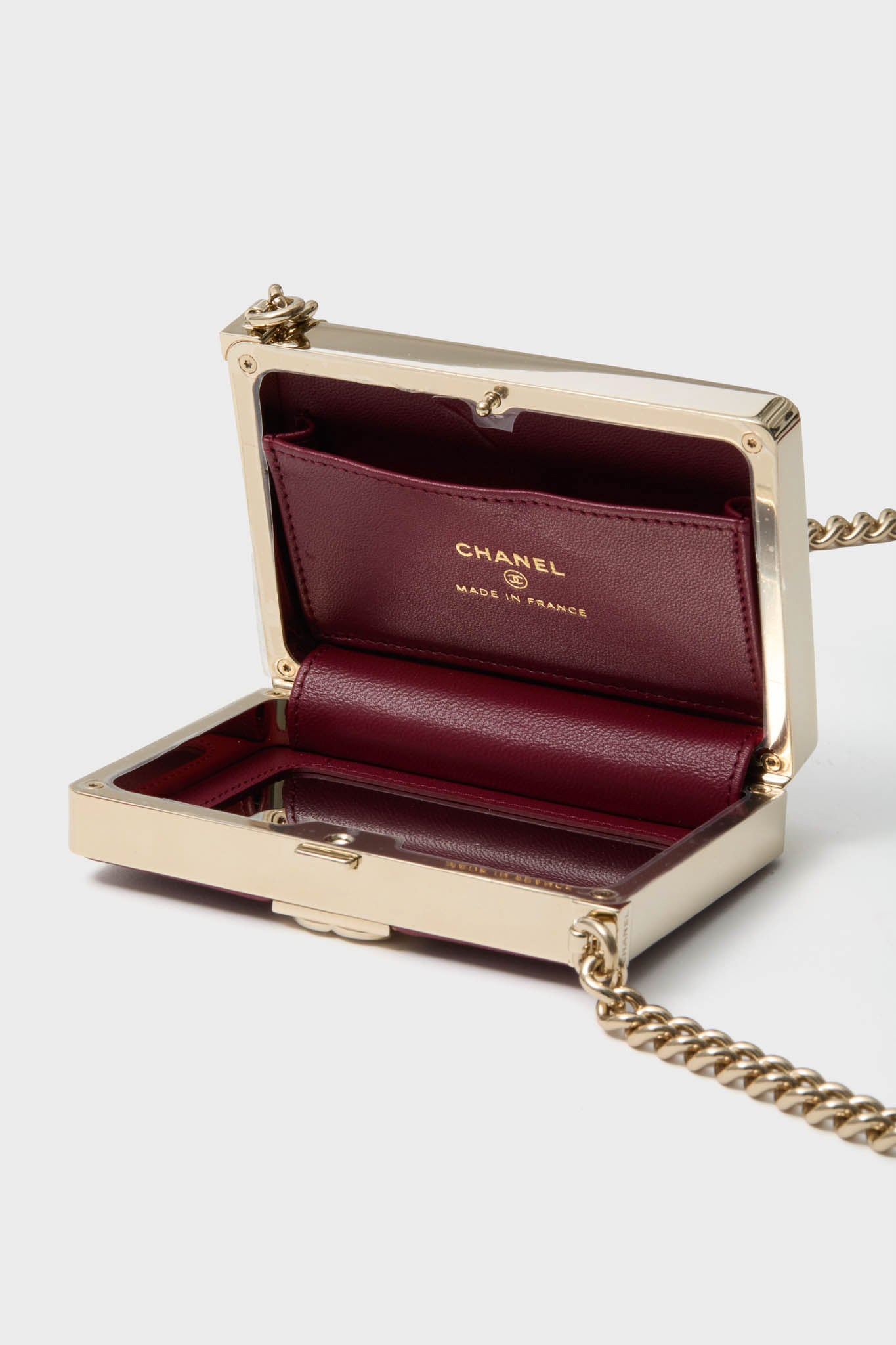 CHANEL Red Sheepskin Leather Boy Minaudiere-Beilave