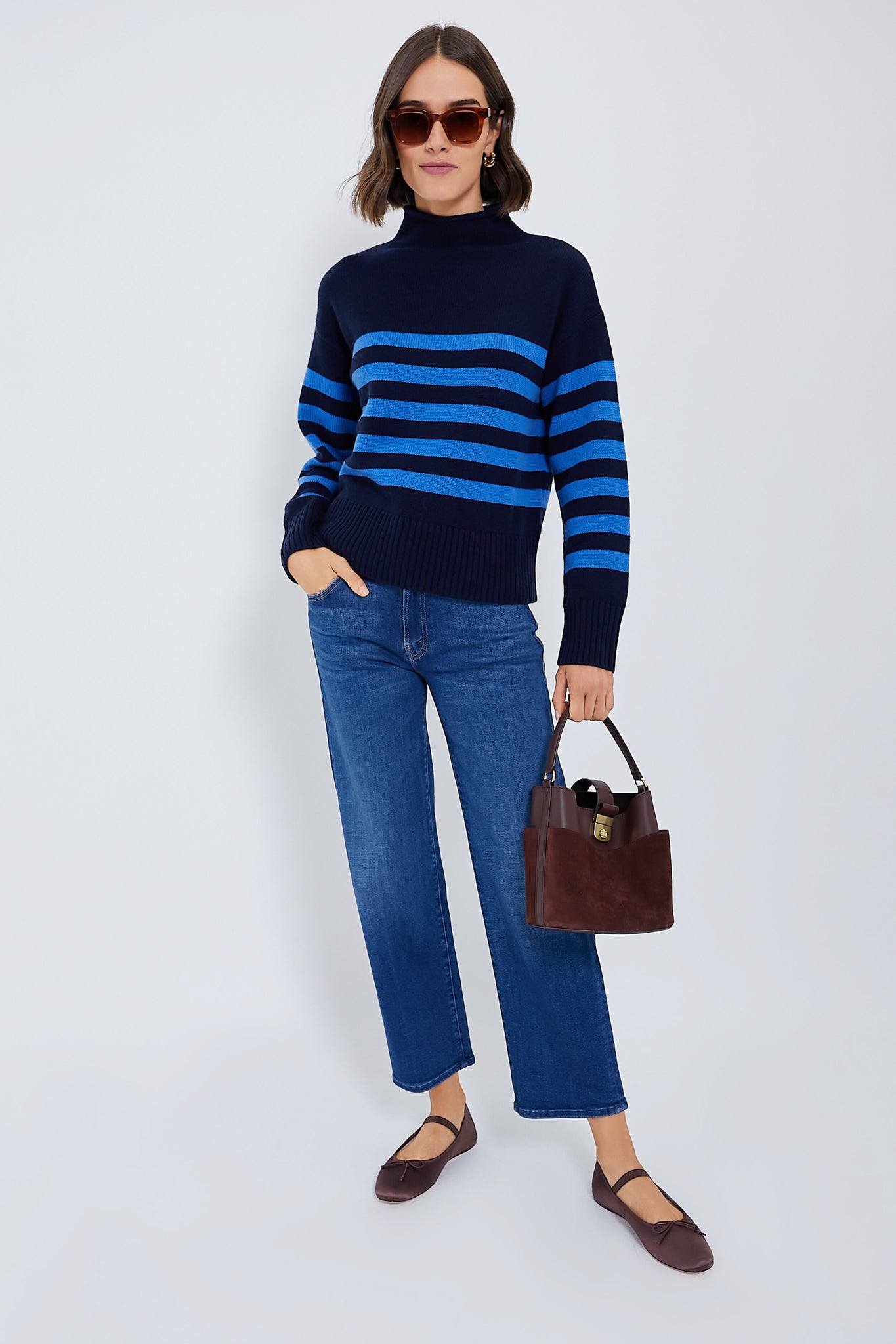 The Navy and Royal Blue Lucca Sweater-Beilave