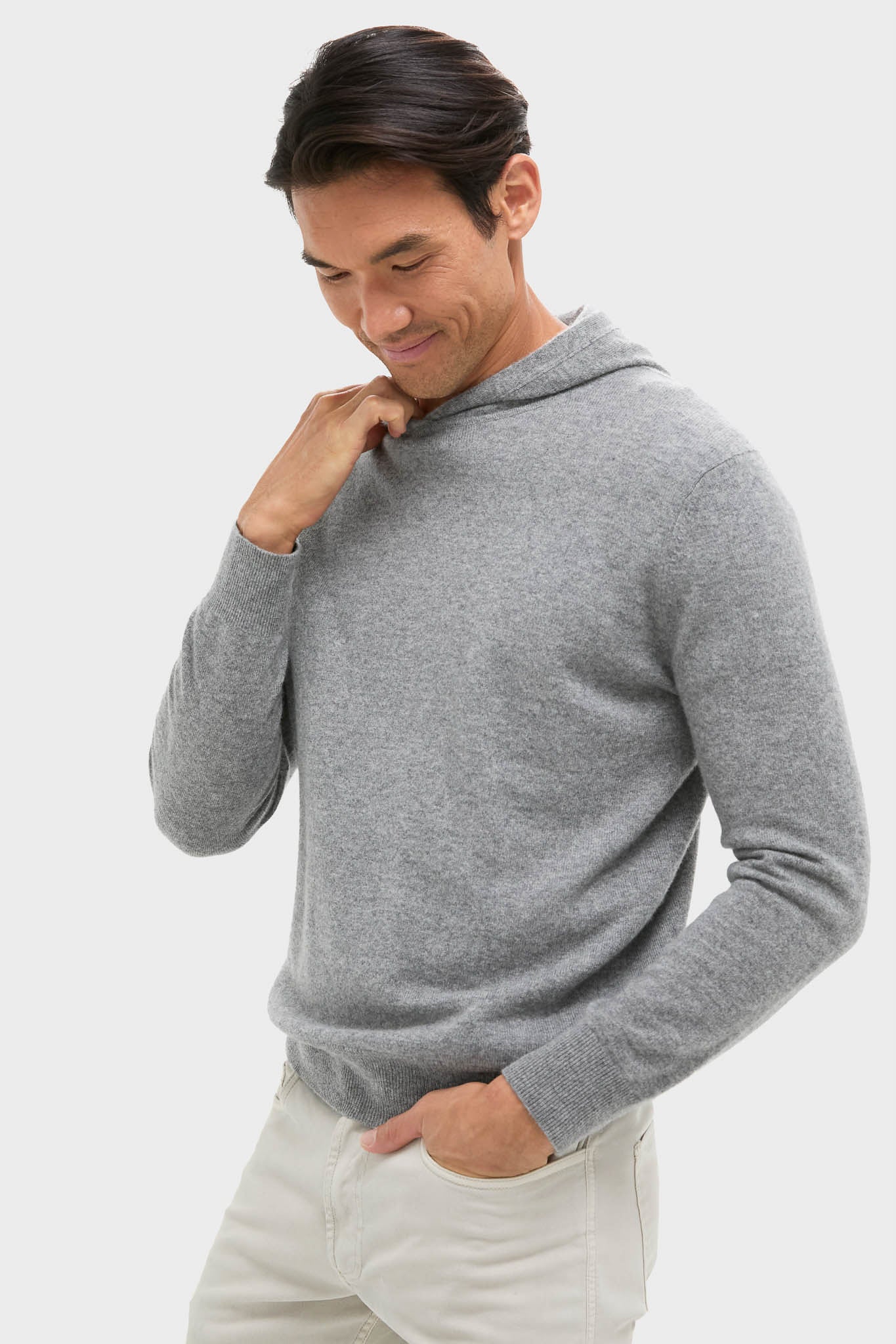 Gray Cashmere Hoodie-Beilave