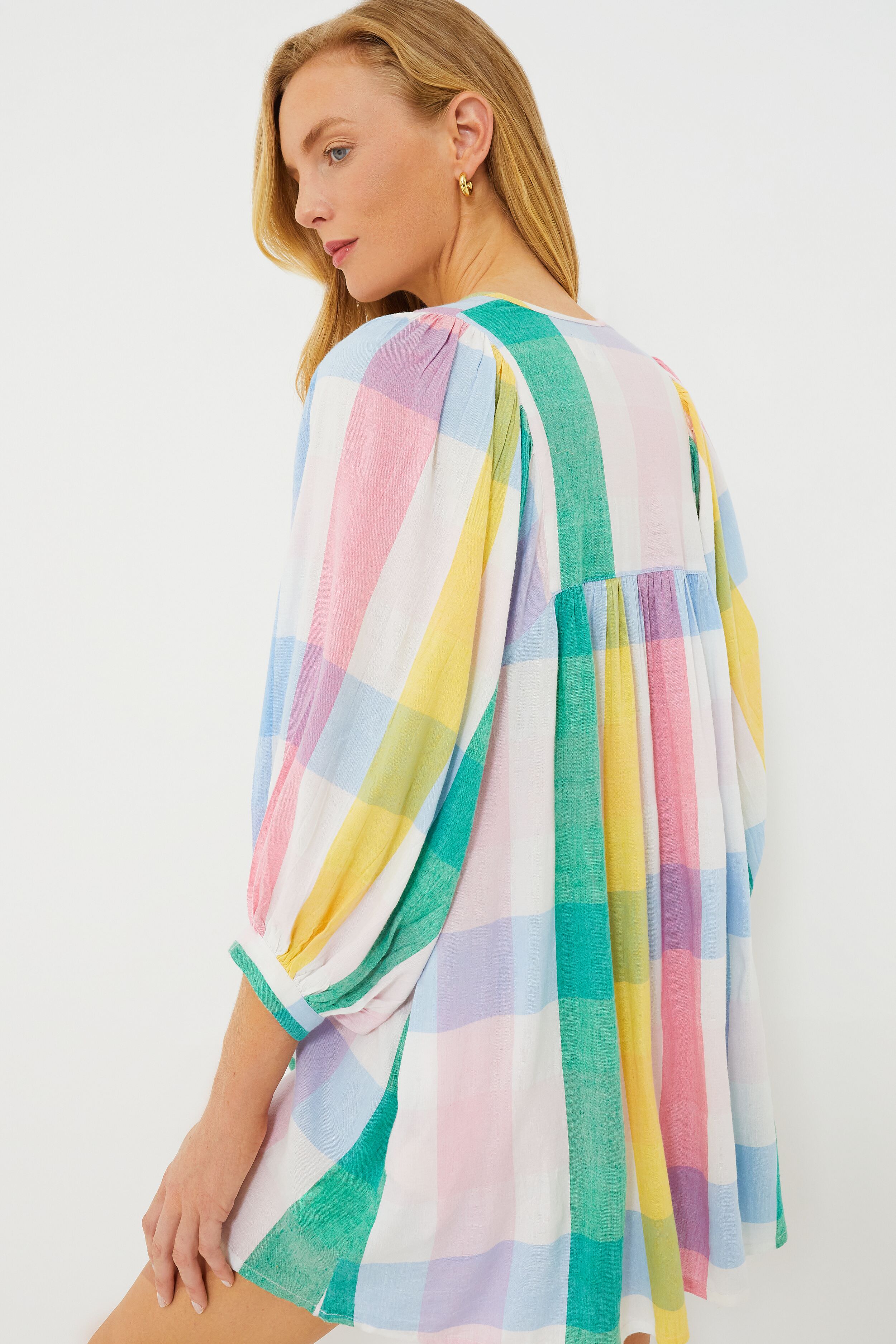 Pastel Plaid Daisy Dress-Beilave