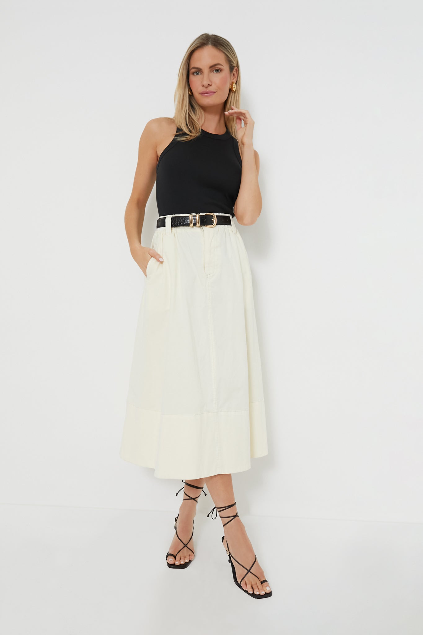 Cream Karina Cotton Skirt-Beilave