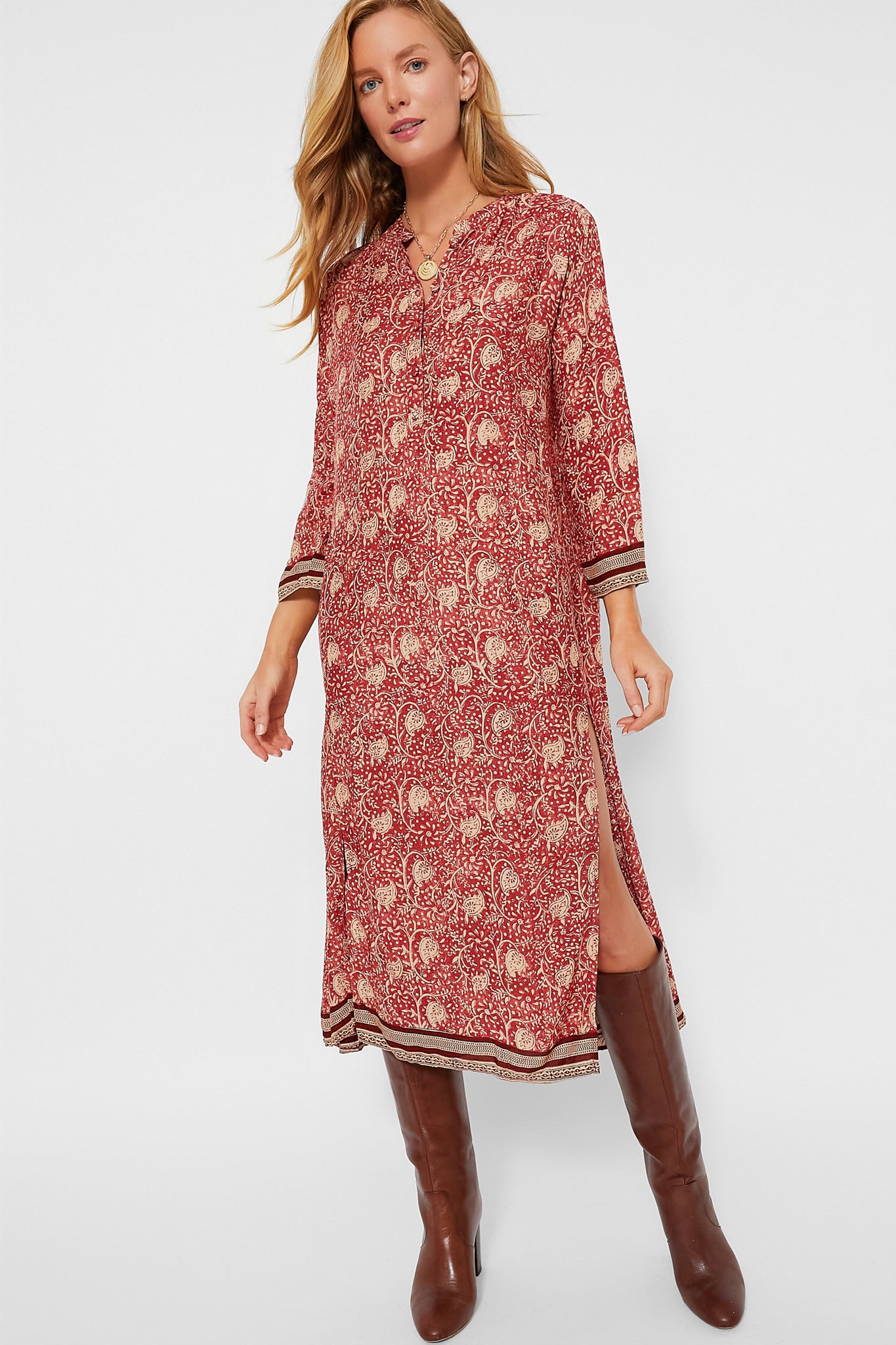 Water Lily Terracotta Isobel Dress-Beilave