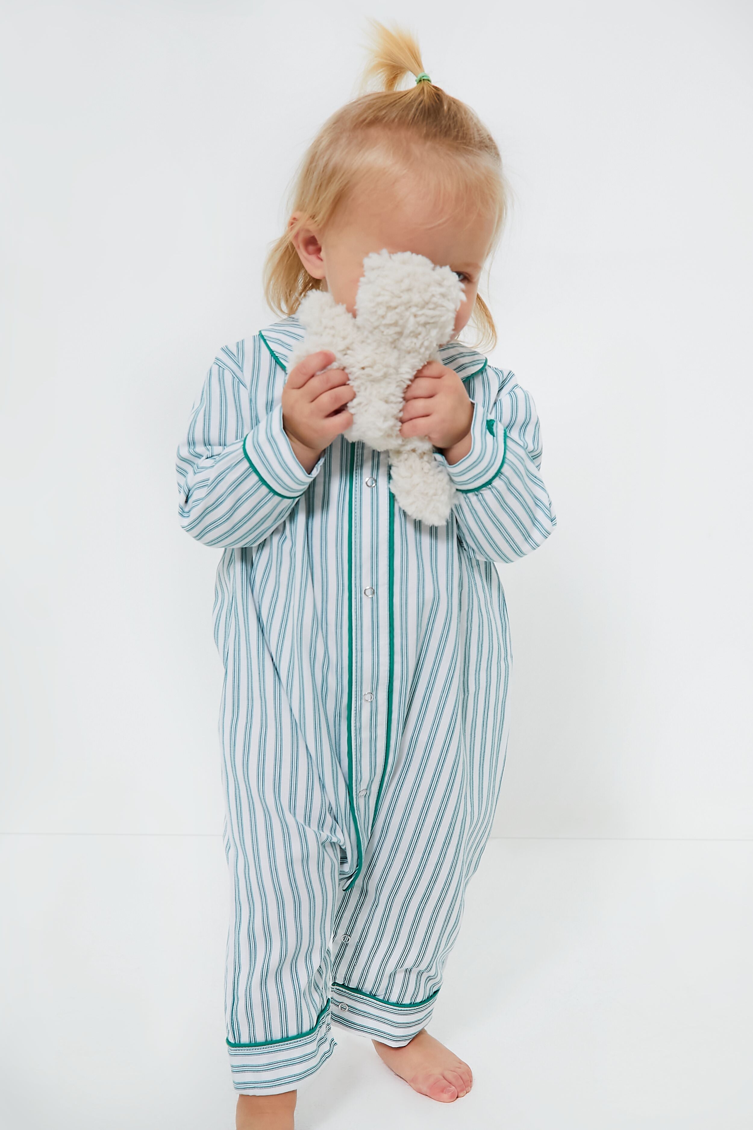 Infant Emerald Ticking Cambridge Romper-Beilave