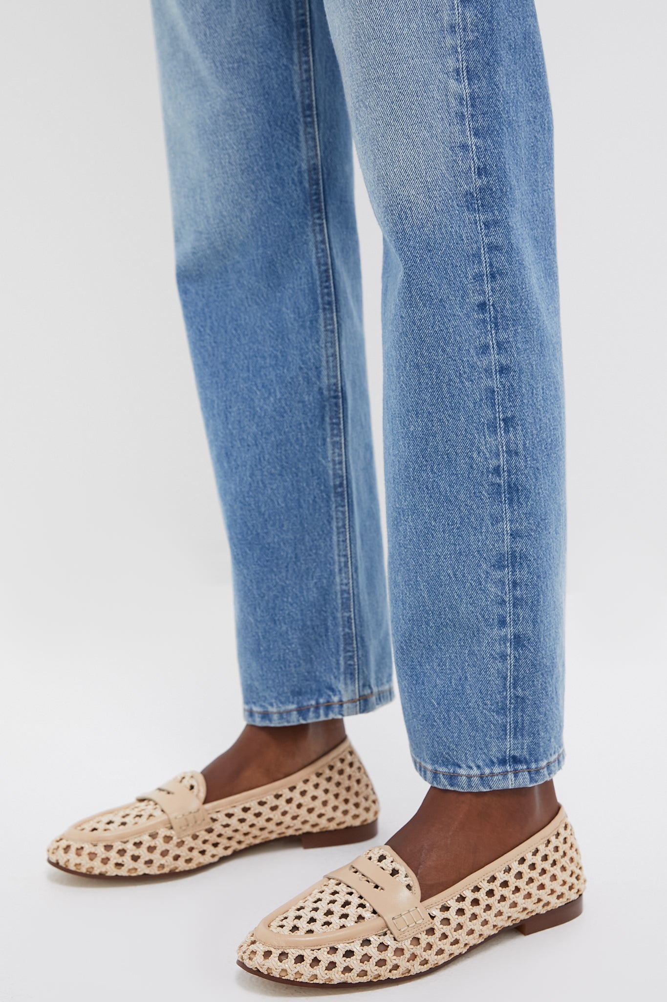 Bone Woven Rowan Loafers-Beilave