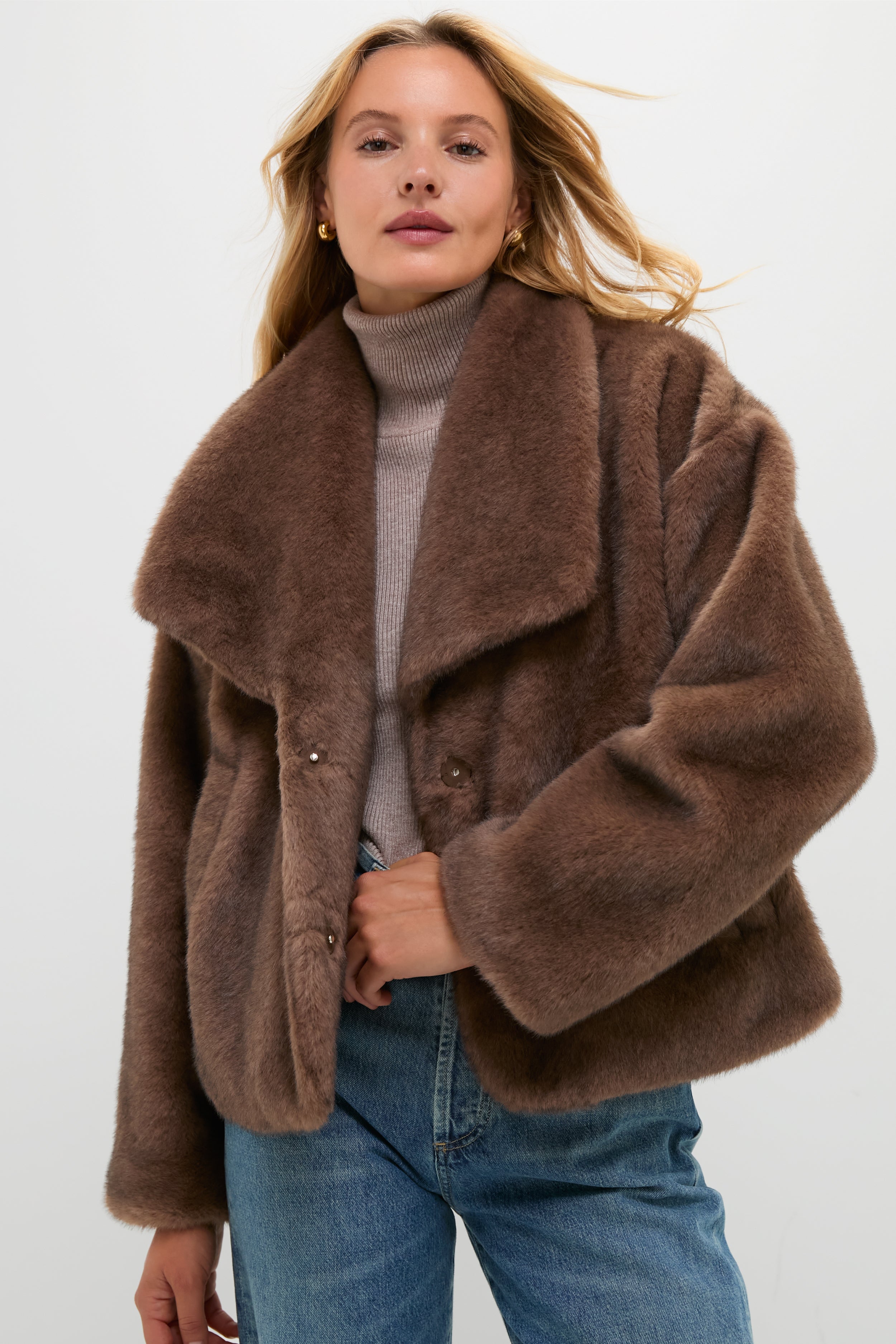Brown Faux Fur Haddon Jacket-Beilave