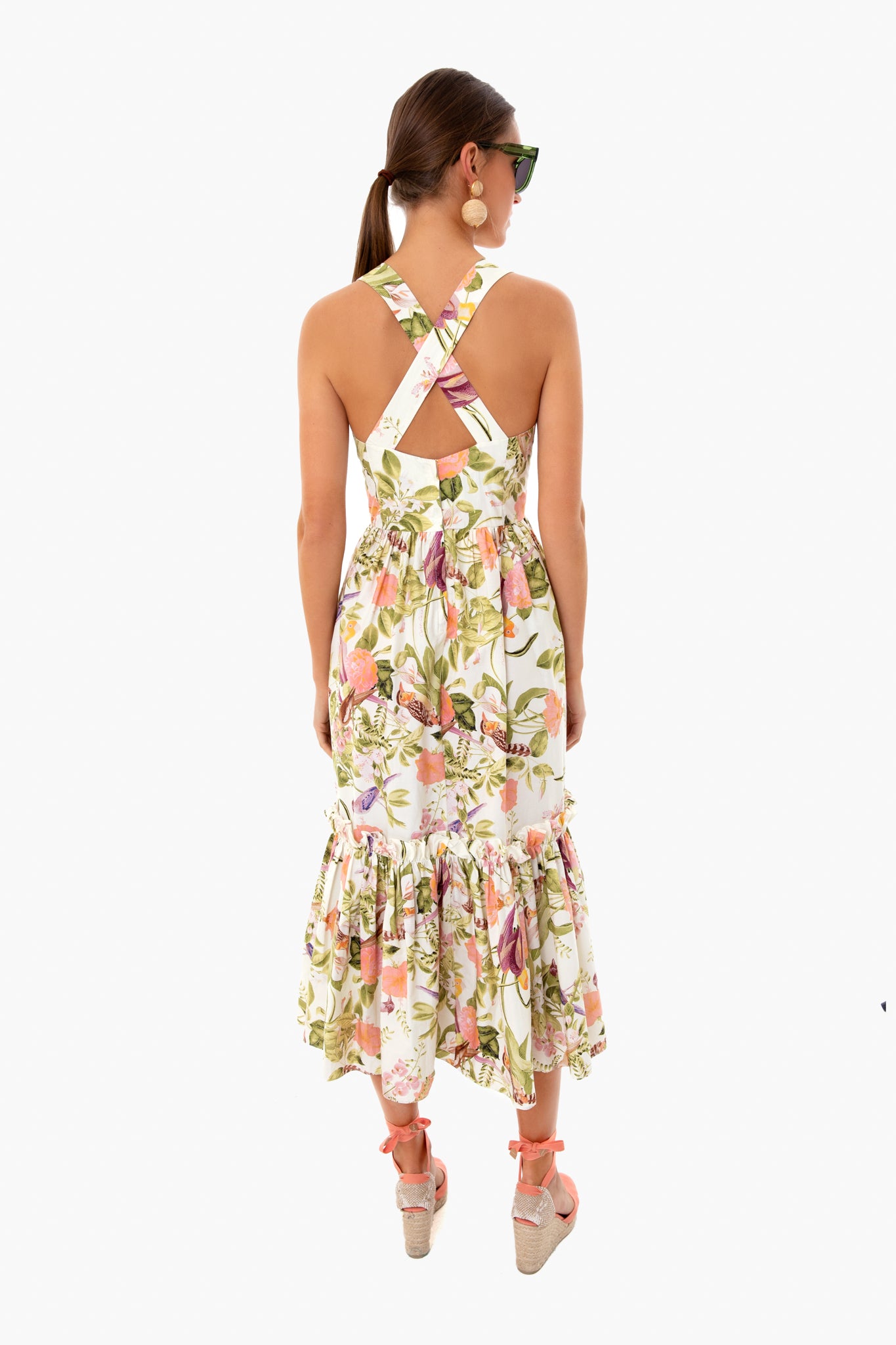 Tropical Birds Ivory Julia Dress-Beilave