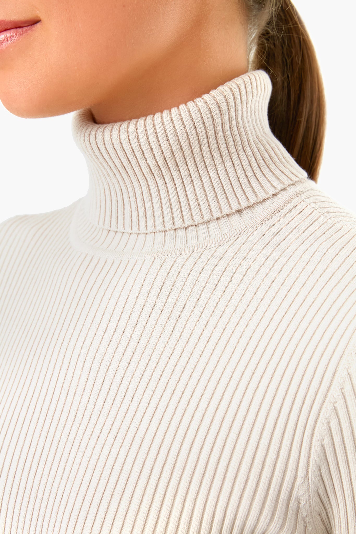 Winter White Sonia Ribbed Turtleneck-Beilave