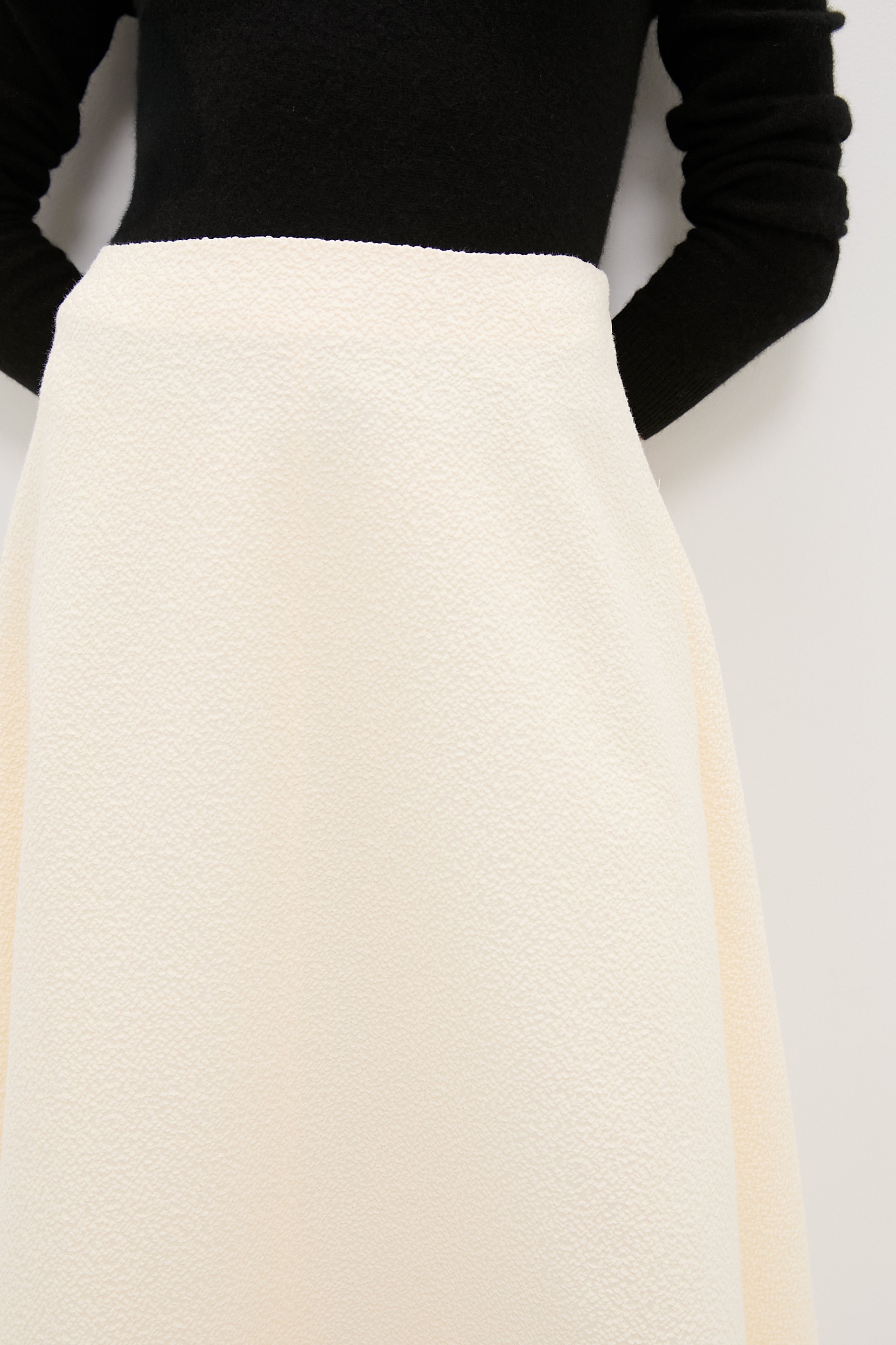 Cream Boucle Nicolette Skirt-Beilave