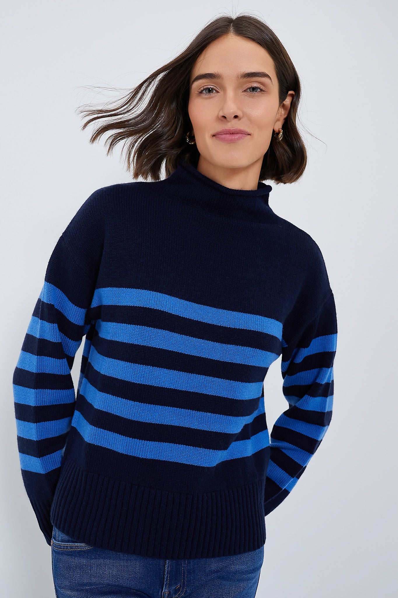 The Navy and Royal Blue Lucca Sweater-Beilave