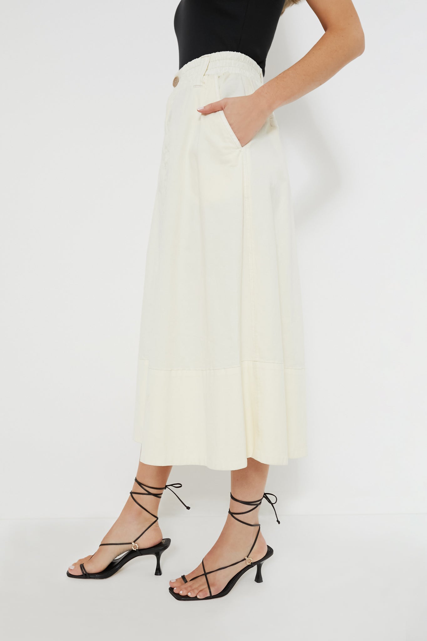 Cream Karina Cotton Skirt-Beilave