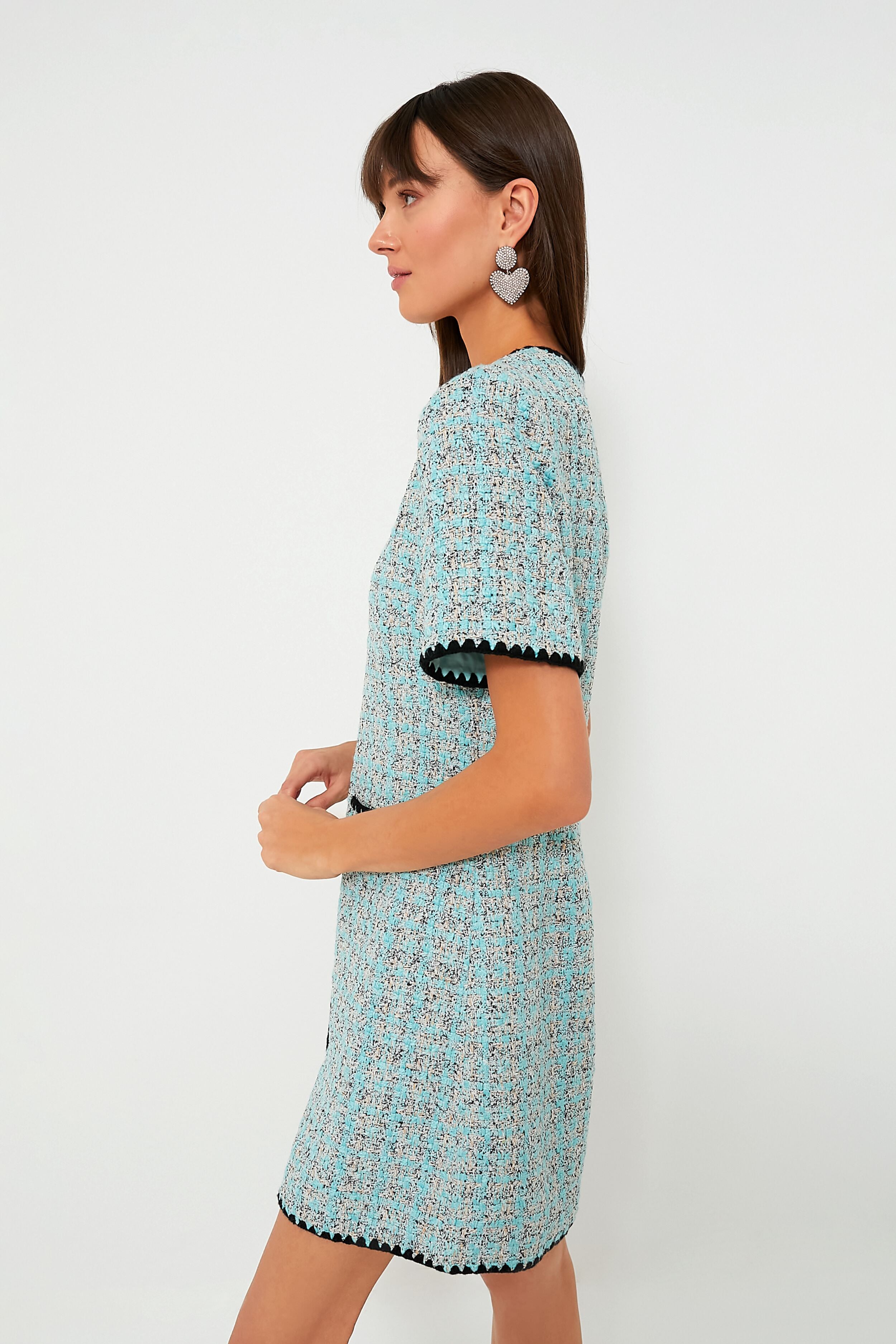 Blue Tweed Josephine Dress-Beilave