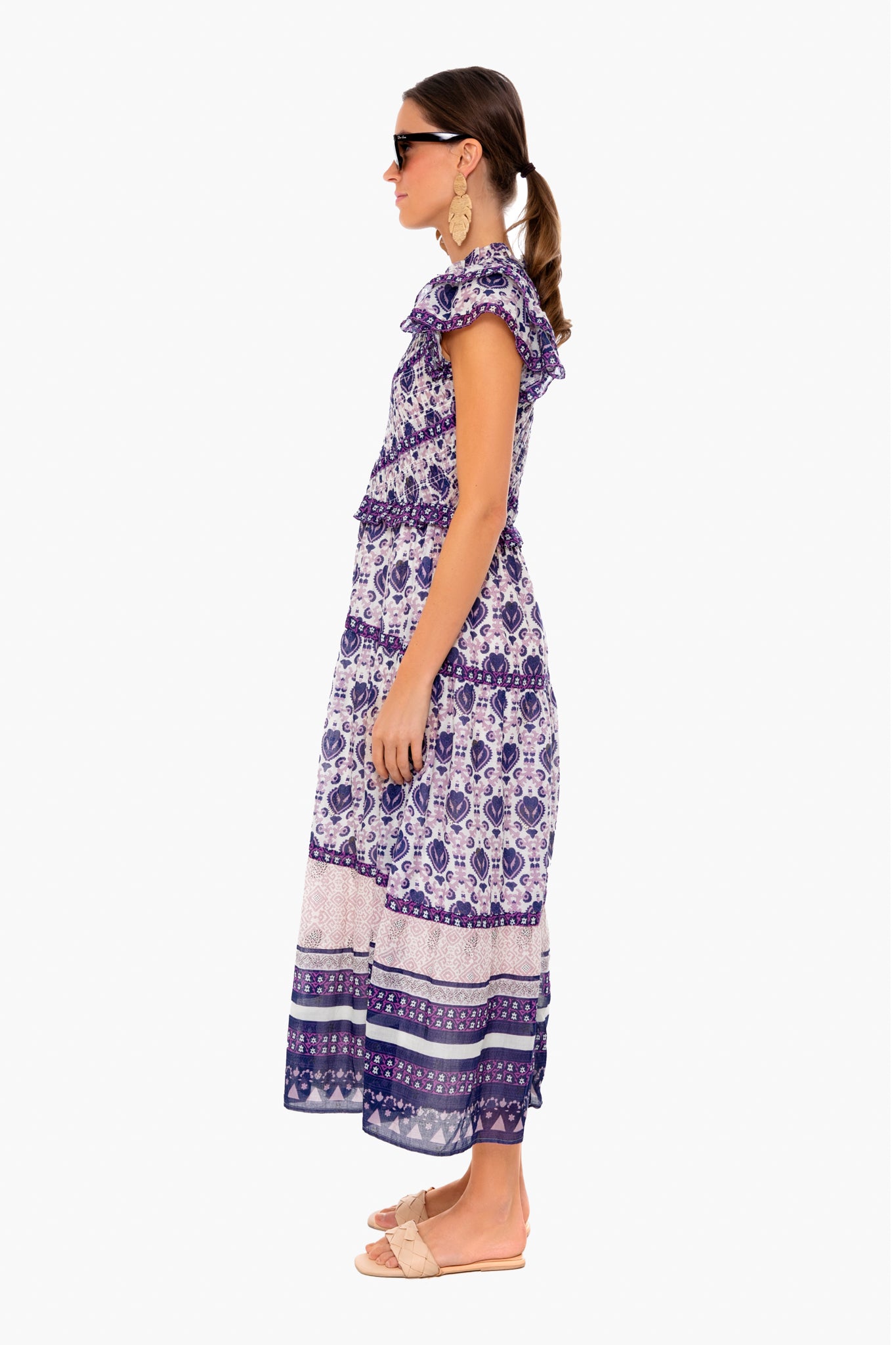 Violet Brigitte Border Dress-Beilave