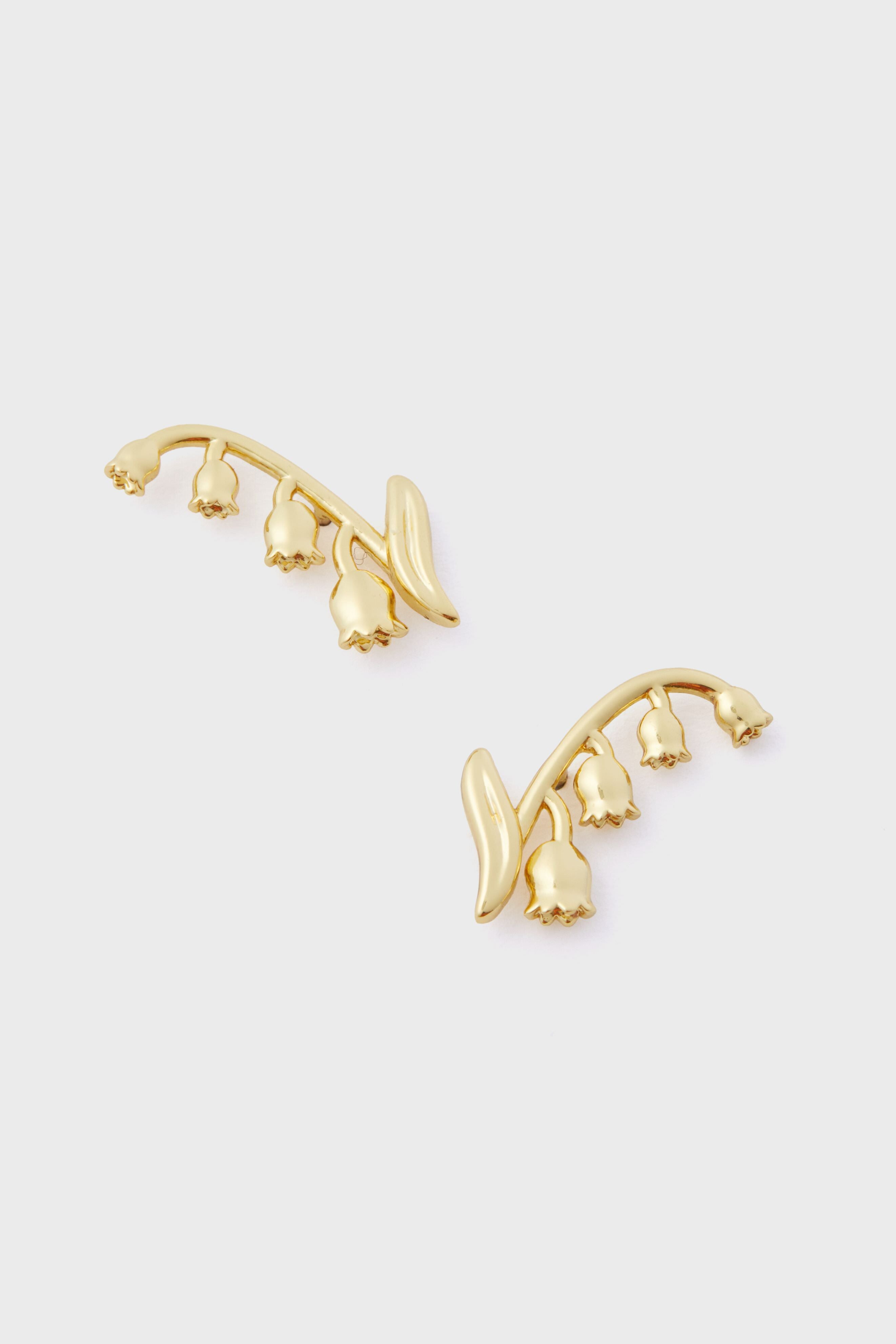 Gold Lily of the Valley Climber Studs-Beilave