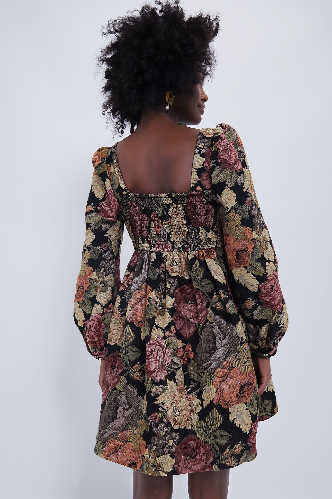 Chocolate Multi Fleur Dress-Beilave