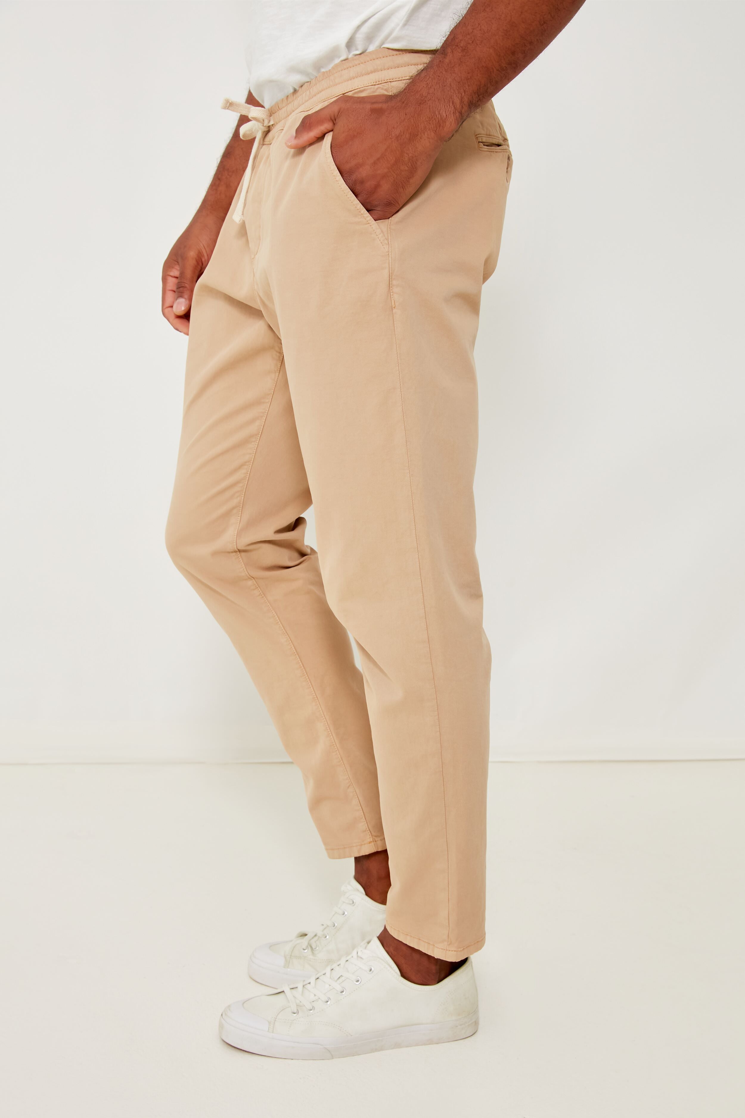Faded Khaki Athletic Fit Saturday Pant-Beilave