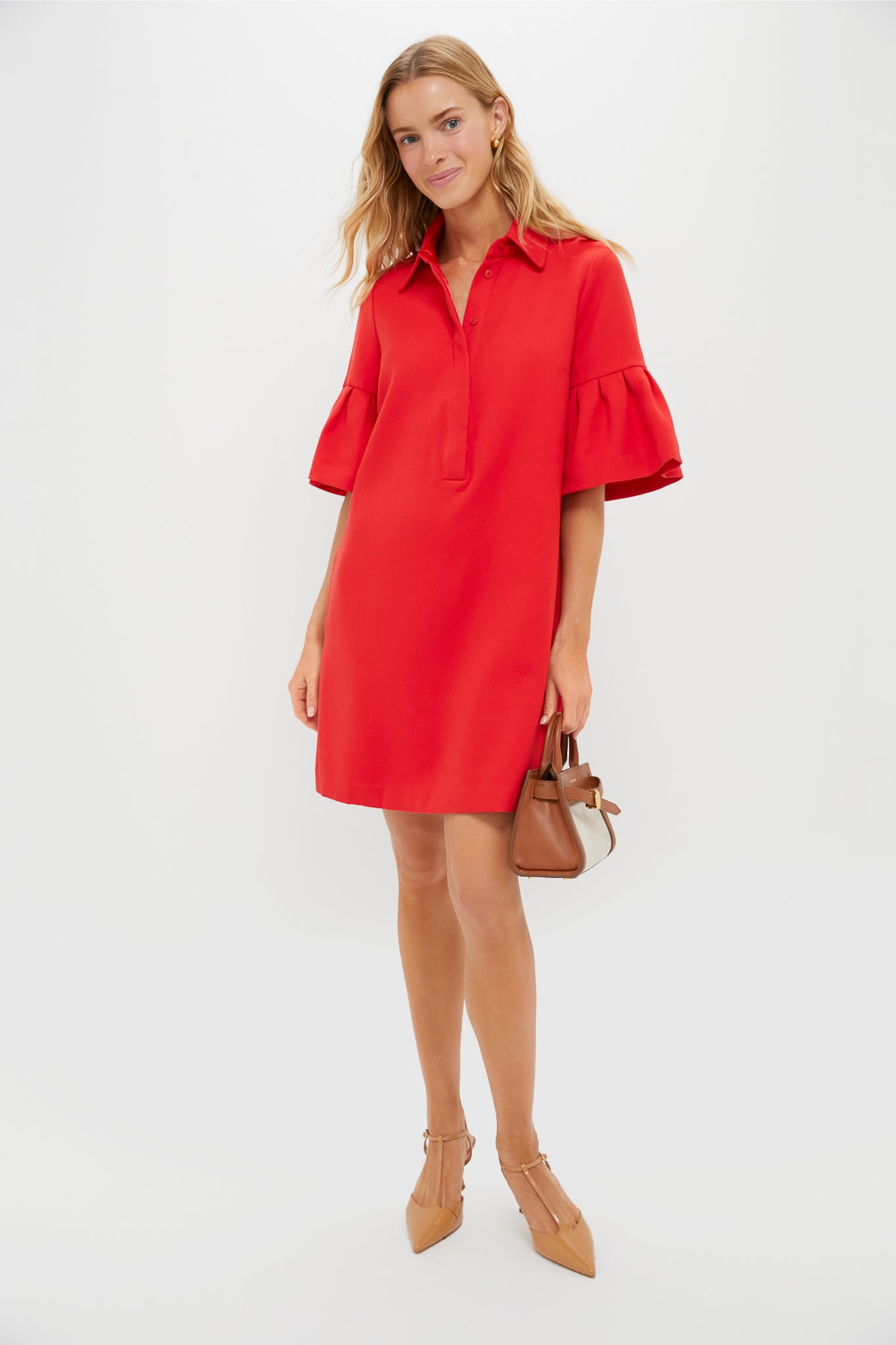Red Crepe Massey Dress-Beilave