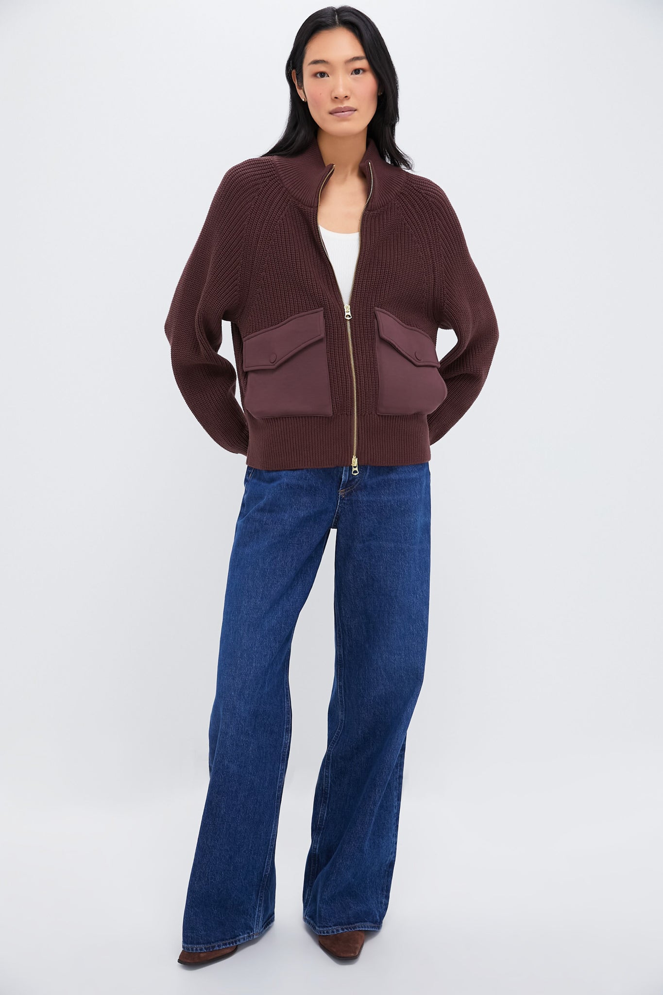 Deep Mahogany Tessa Knit Jacket-Beilave