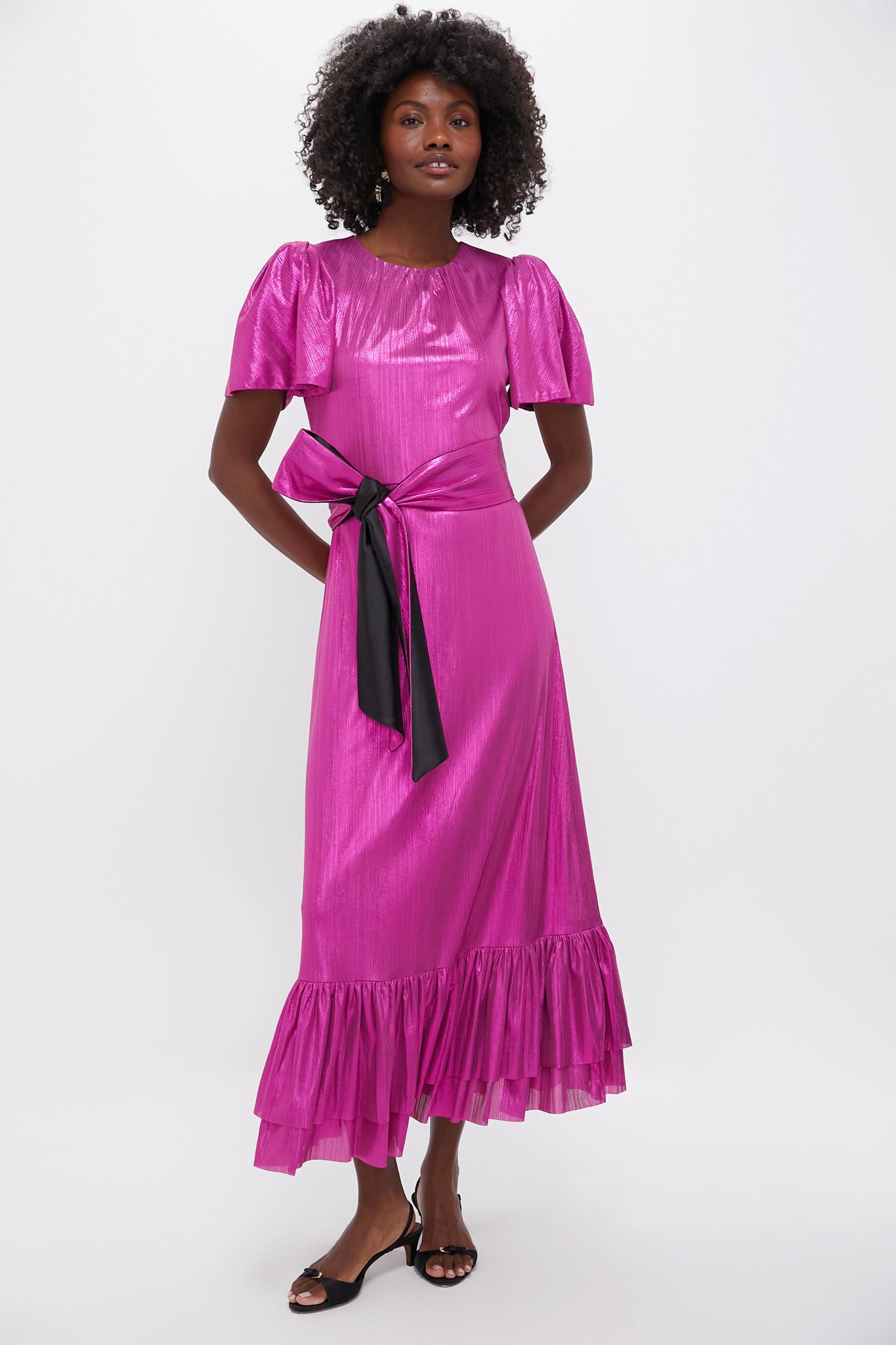 Fuchsia Metallic Angelina Dress-Beilave