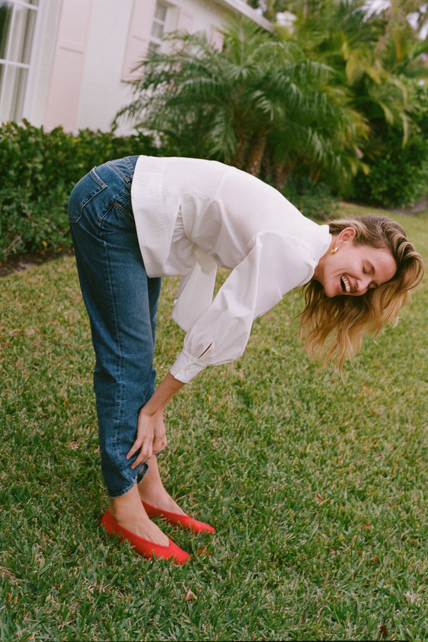 Red Mesh Nina Flats-Beilave