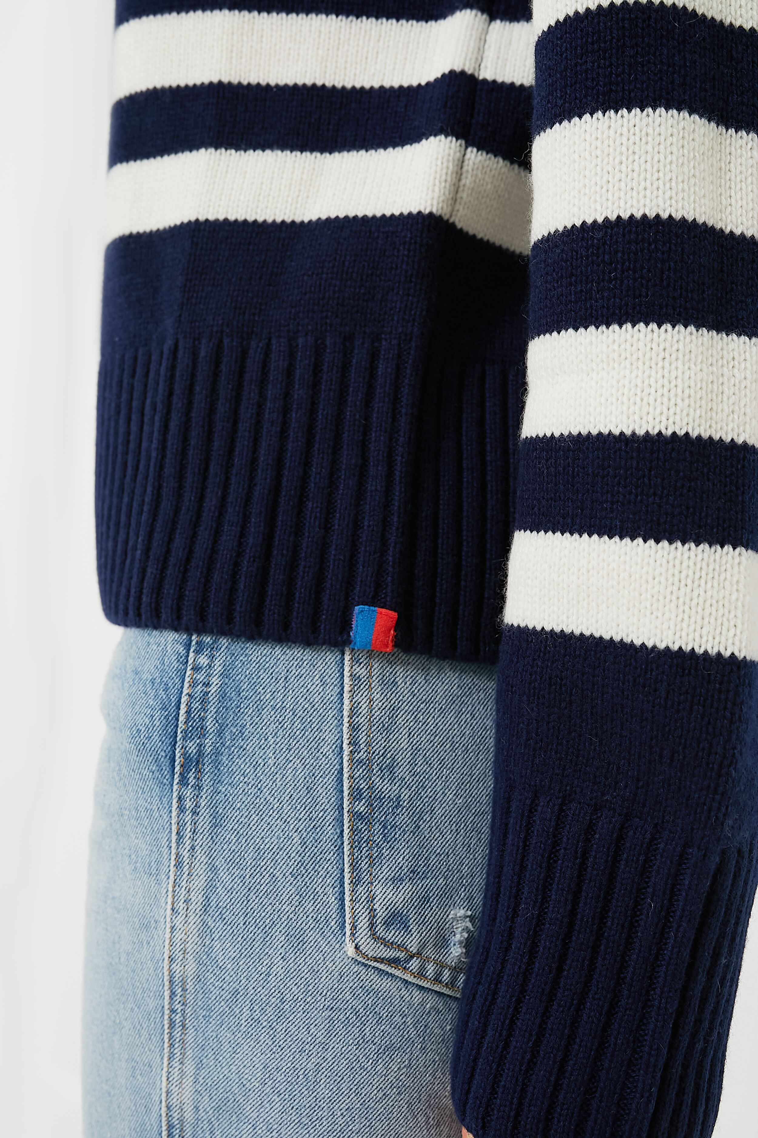 The Navy and Cream Lucca Sweater-Beilave