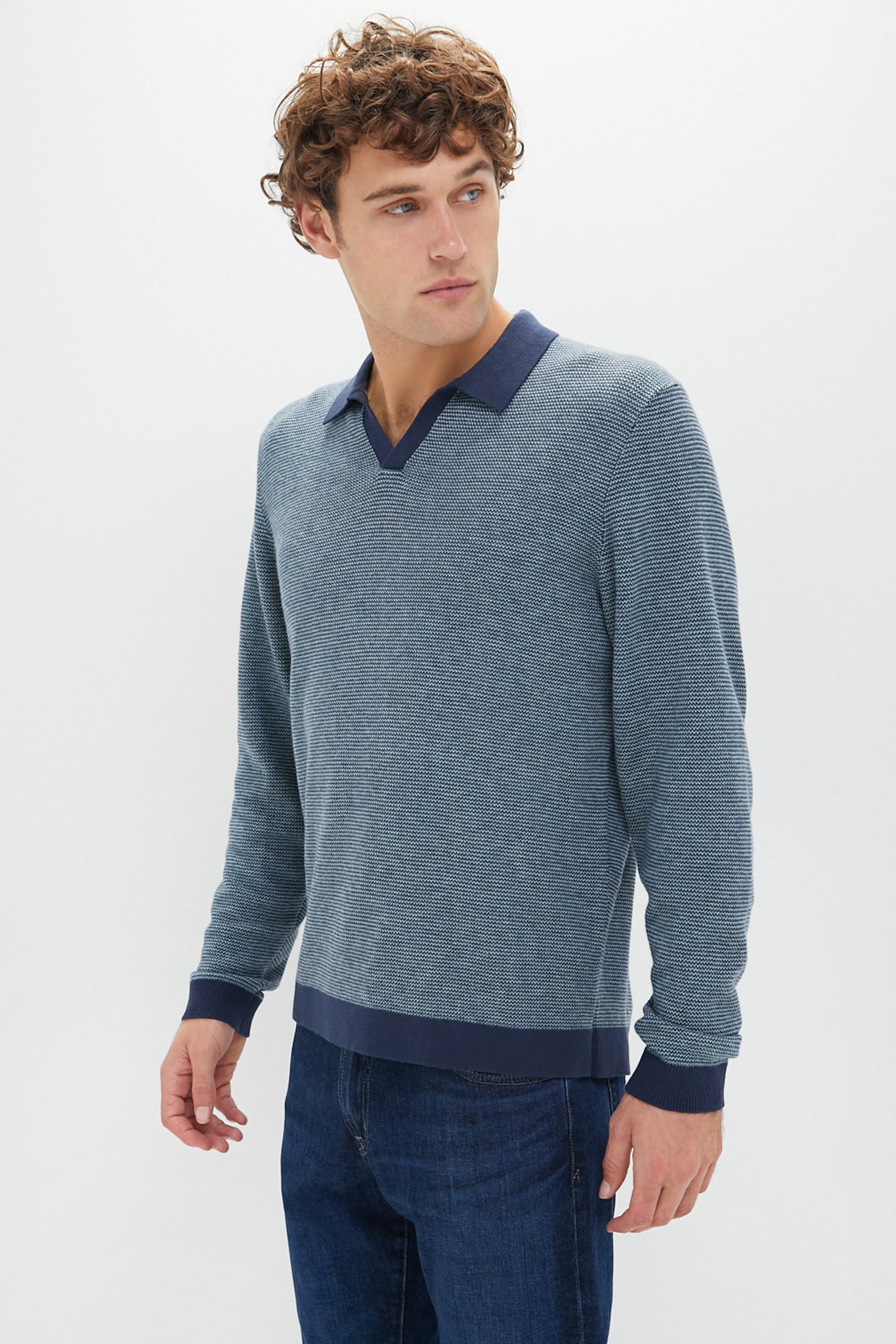 Navy Topaz Liam Sweater Polo-Beilave