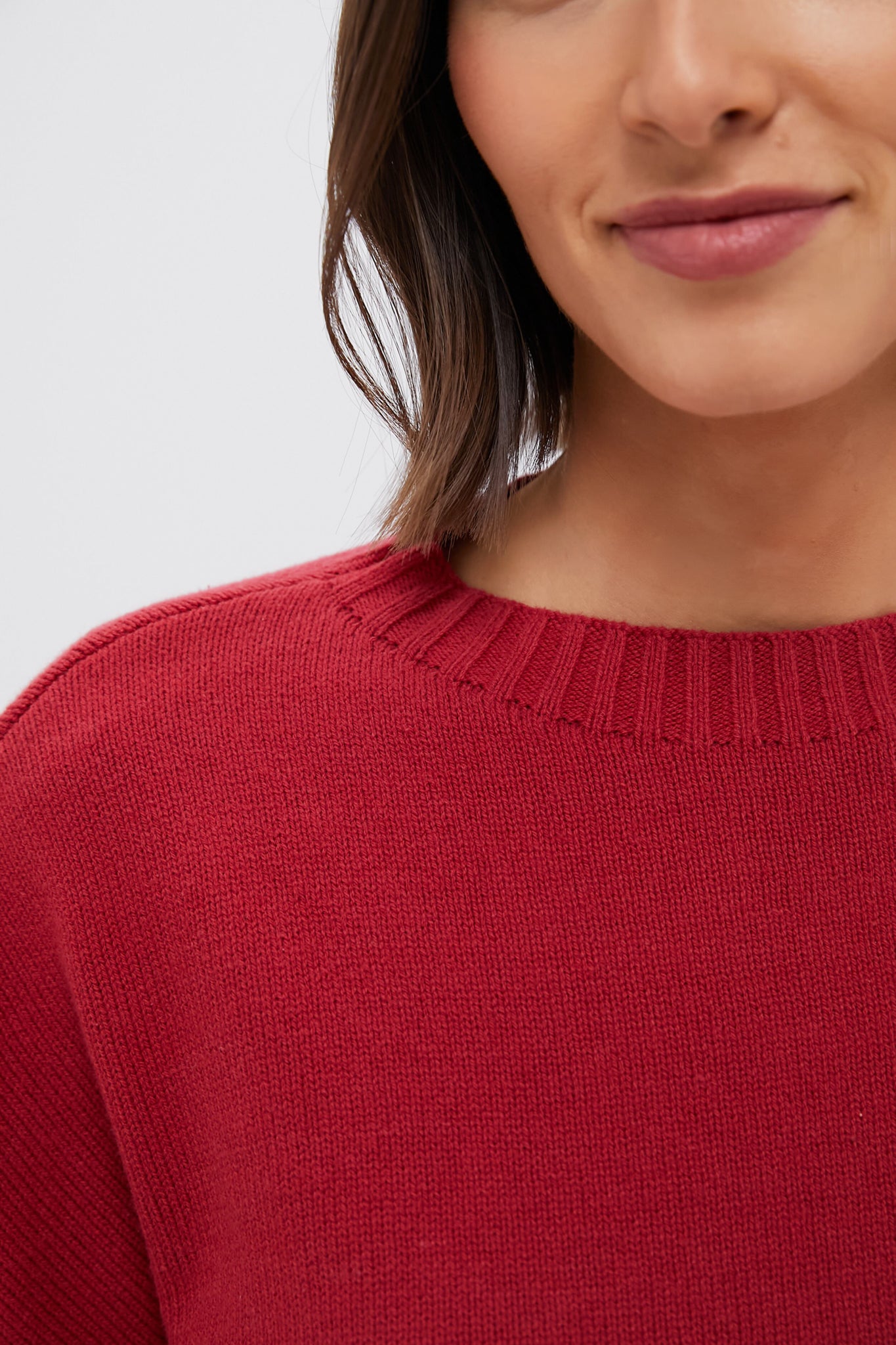 Red Knit Milly Crewneck Sweater-Beilave