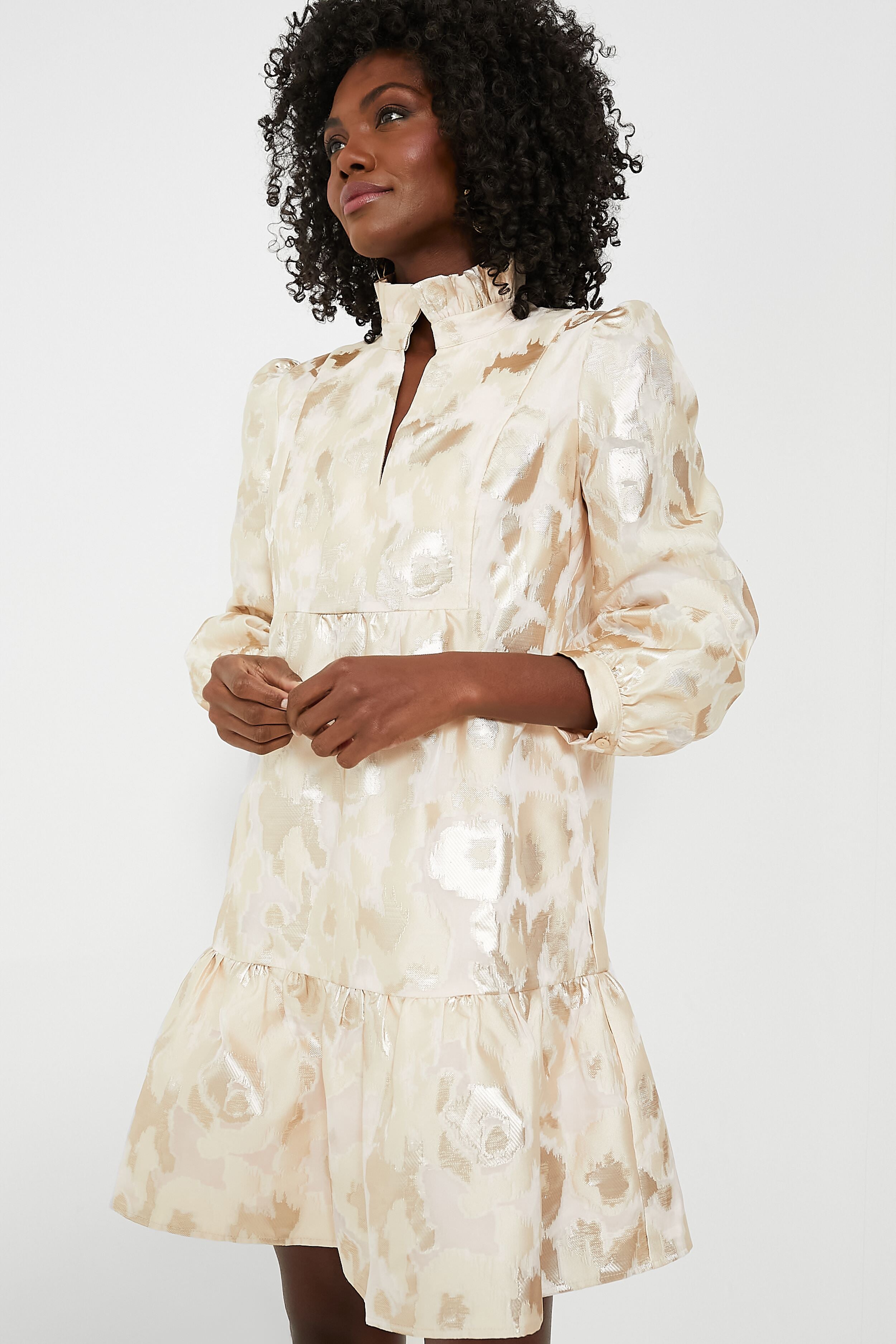 Champagne Fil Coupe Palmerston Dress-Beilave