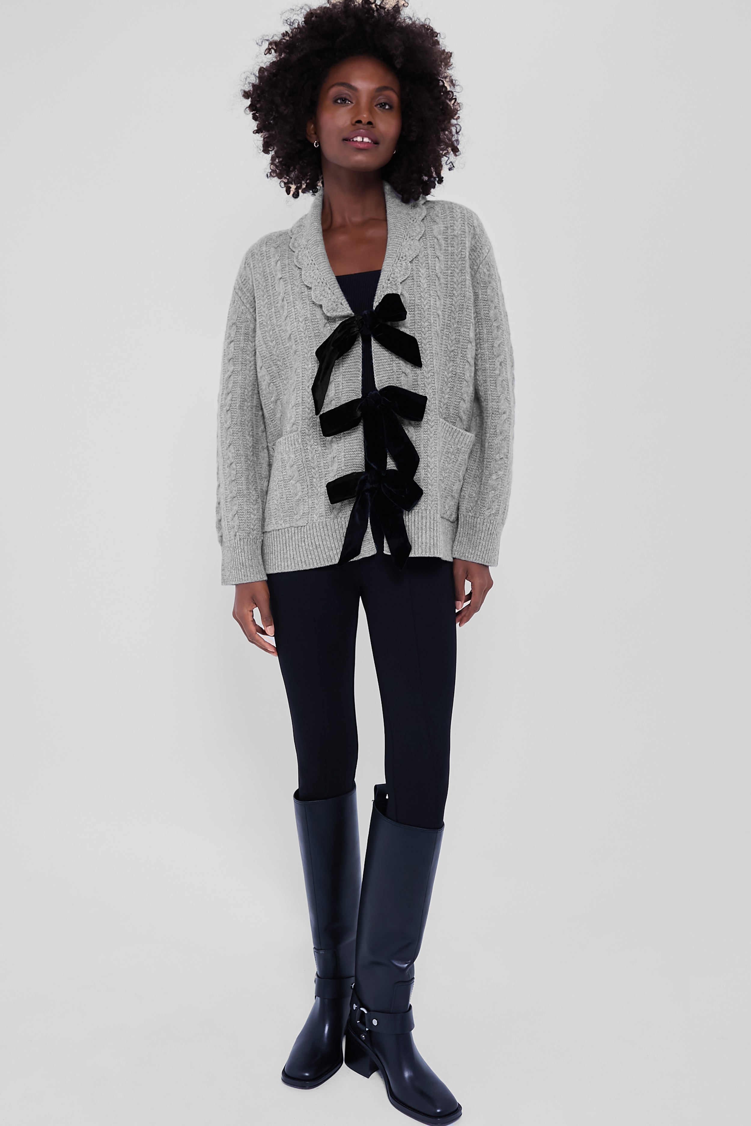 Grey Mariella Knit Longsleeve Cardigan-Beilave