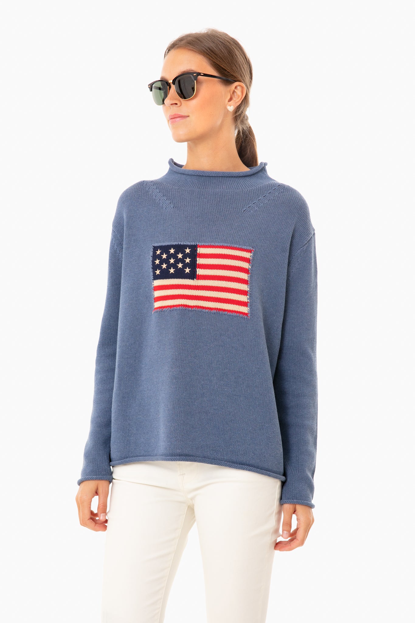 Denim Blue Americana Sweater-Beilave