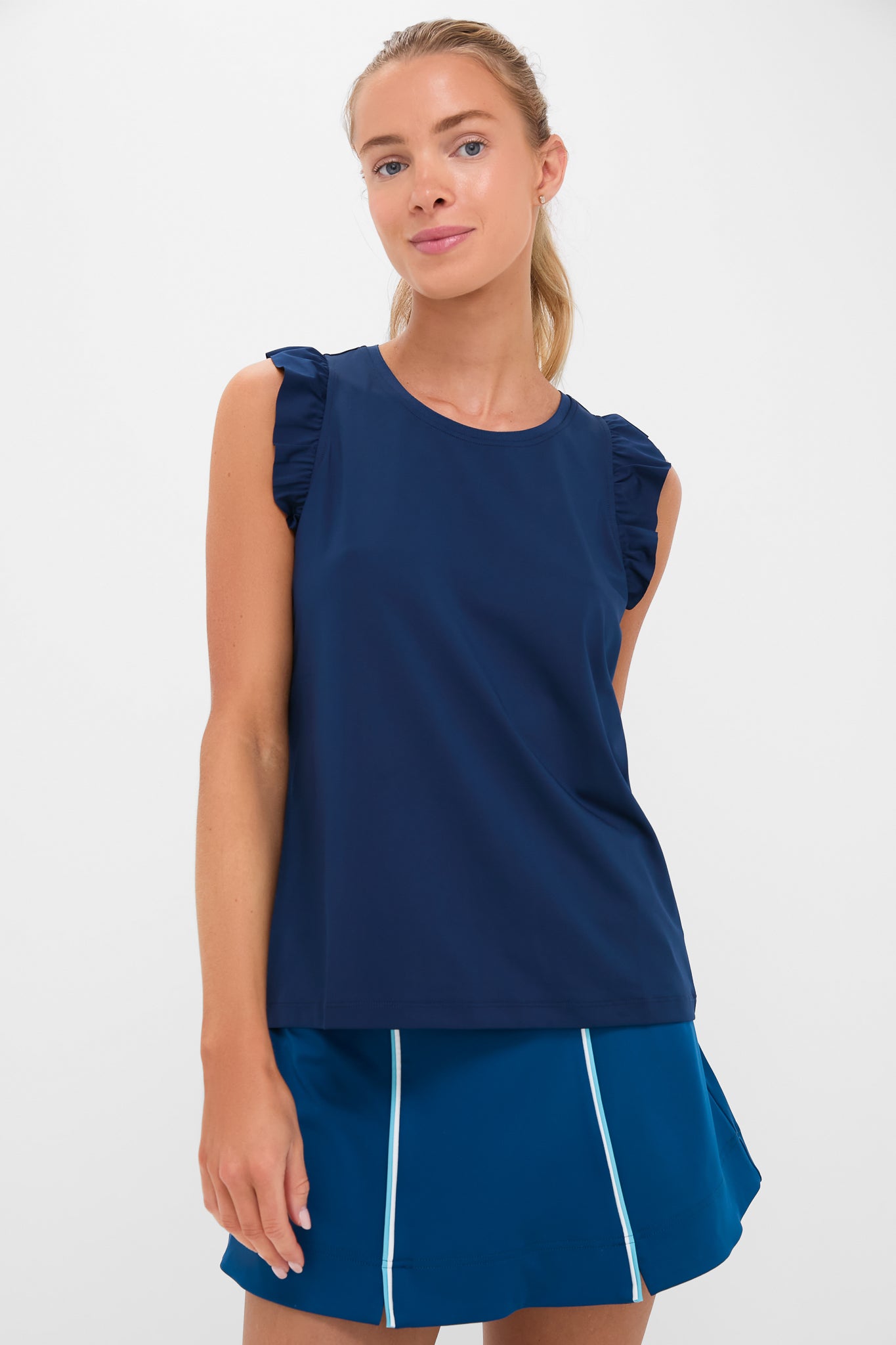 Poseidon Ruffle Performance Jersey Lea Tank-Beilave